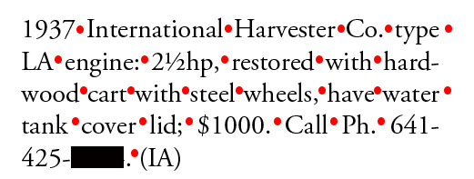 Example of 24-word Classified advertisement