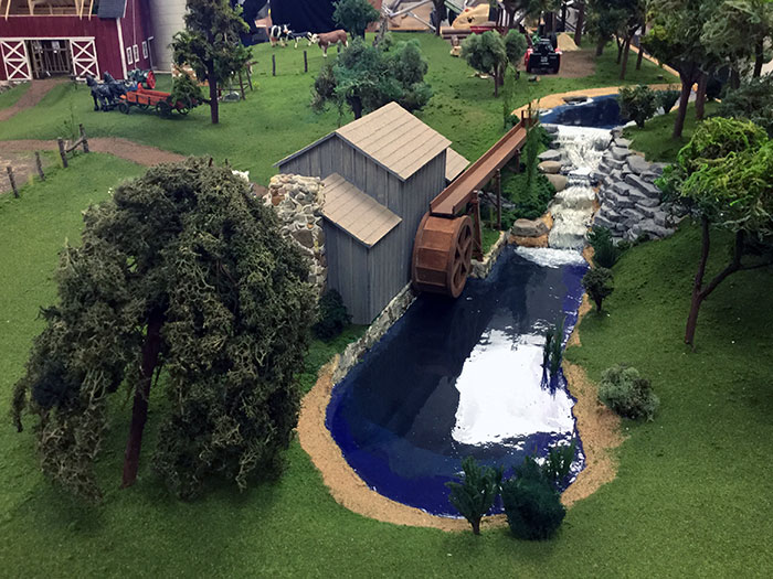 Water wheel section of Brad Baird’s beautiful layout