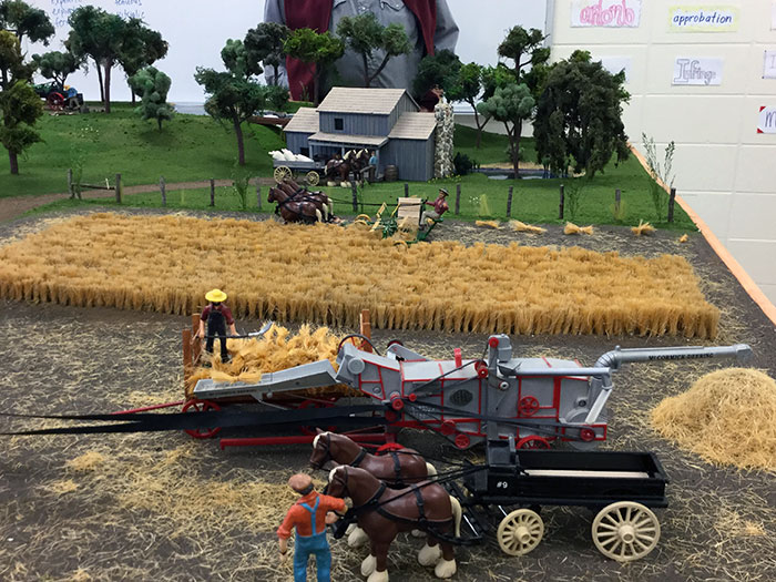 Brad Baird’s farm layout wheat threshing scene