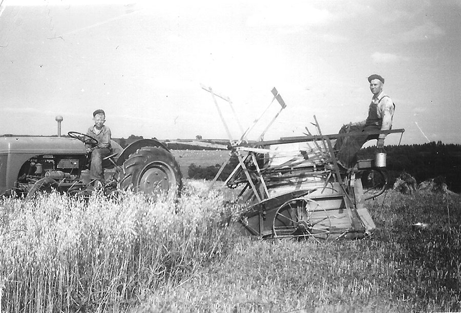 Heres a young Bill Frankenhoff (my dad) and his dad, Kenneth, with the binder, sometime in the later 1940s.