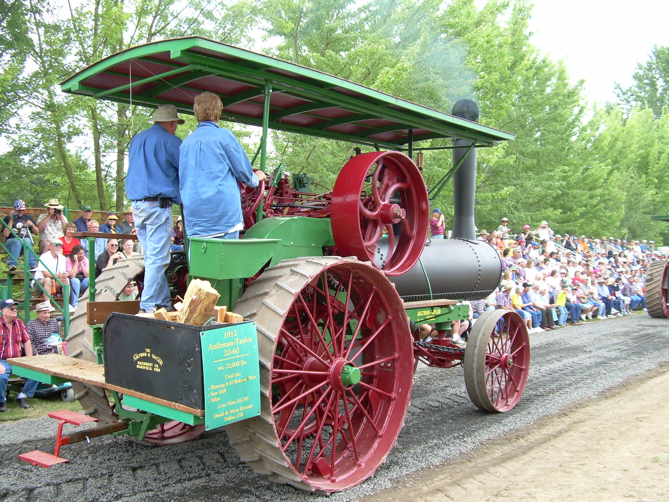 Onlookers fill the bleachers during the tractor parade at the Great Oregon Steam-Up. Photo Antique Powerland