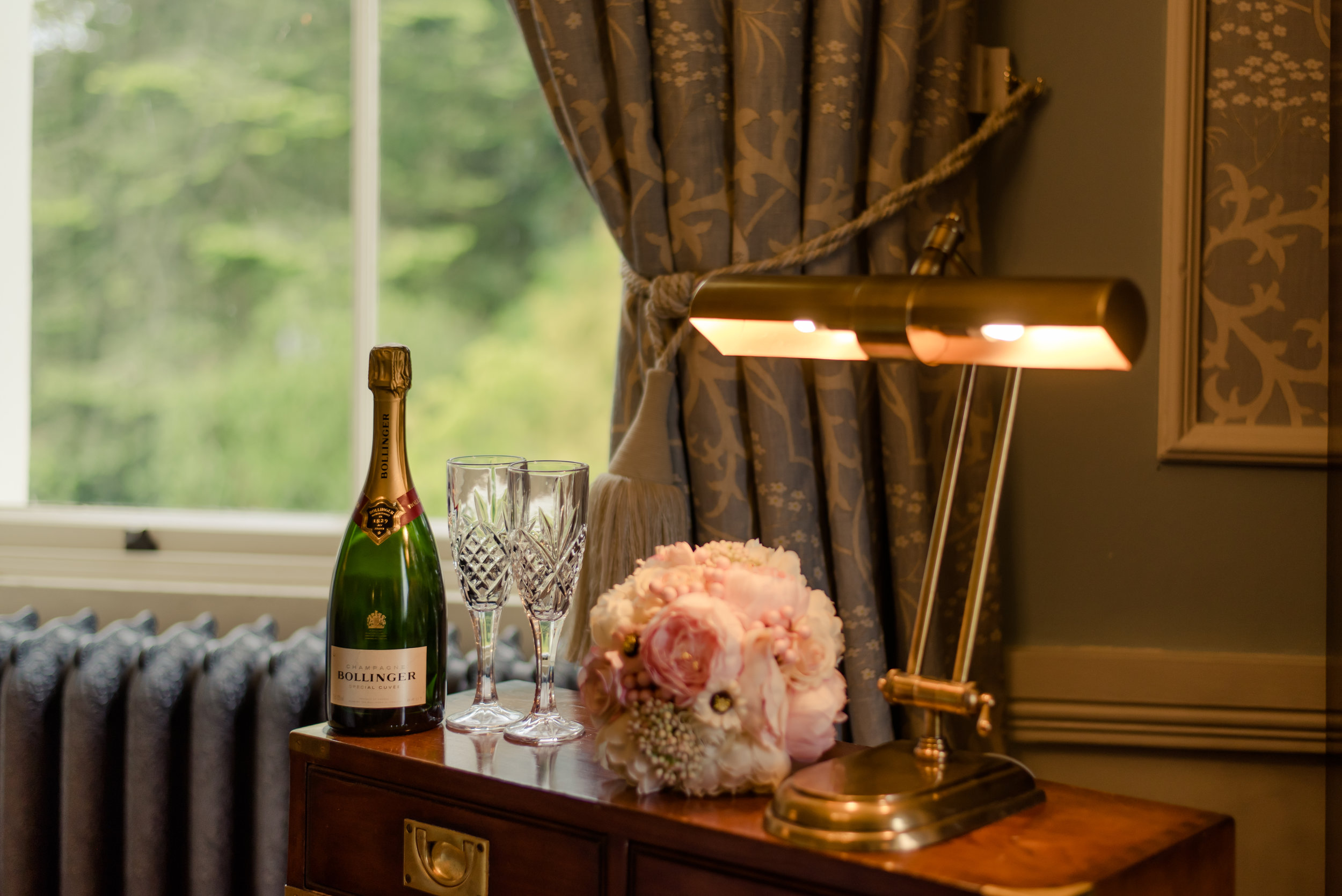 Tulfarris Hotel & Golf Resort briday suite with flowers and champagne.jpg