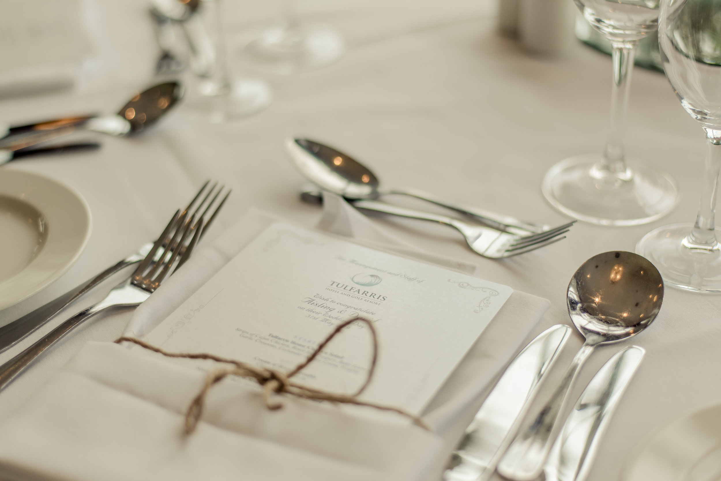 Tulfarris Hotel & Golf Resort intimate wedding dinner menu.jpg