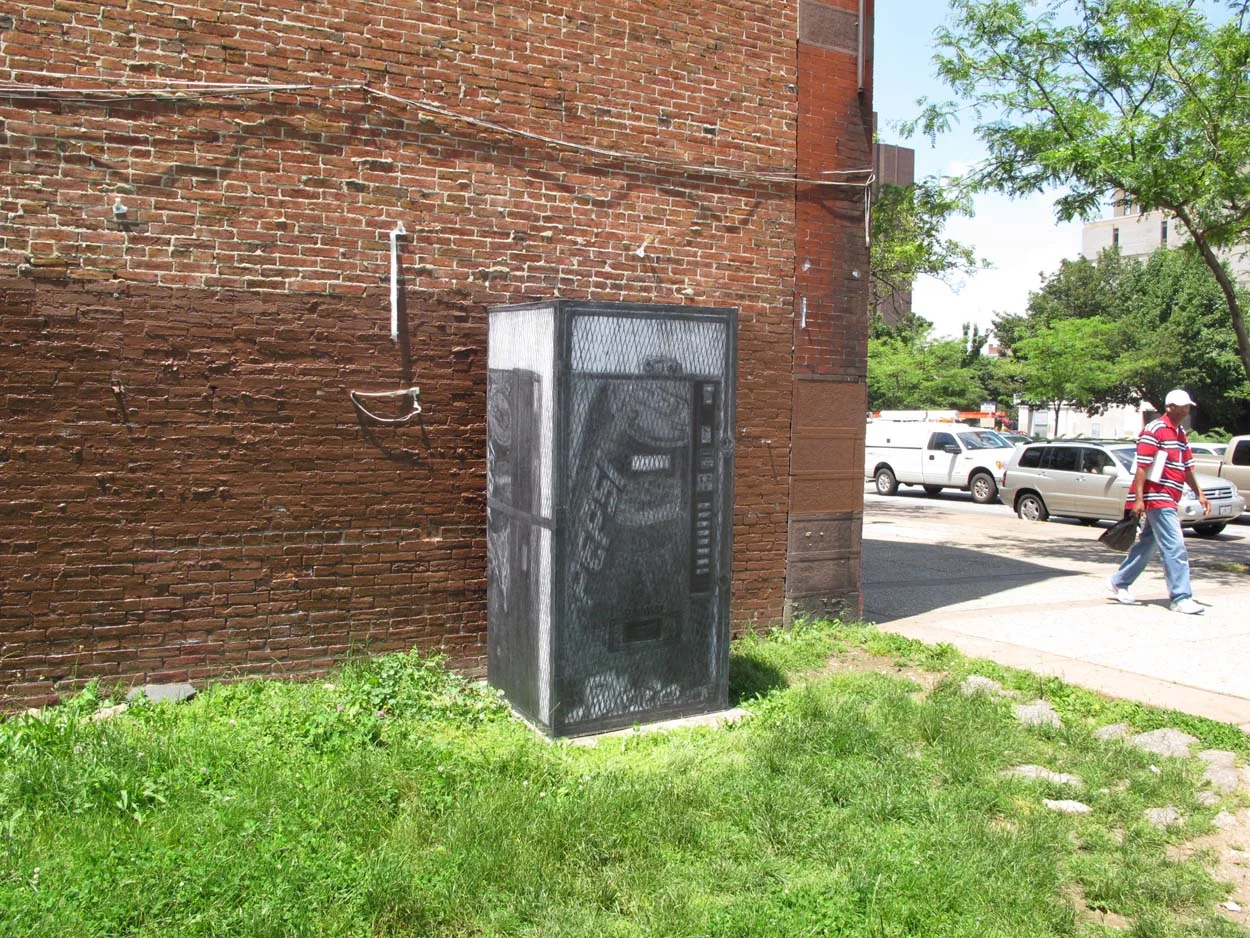 Life-Size Pepsi Machine Sculpture on Site of Original Machine
