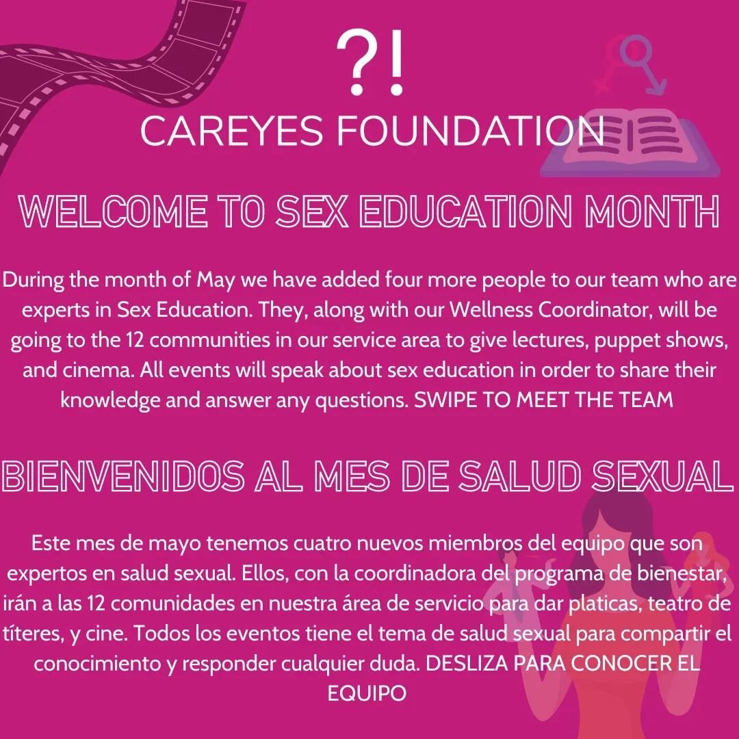 Sex Education is necessary and we believe everyone should have access to it. We welcome our team of experts who will be joining us this month in order to spread awareness 🥳🥳

Swipe to meet the amazing team that will be traveling to the 12 communiti