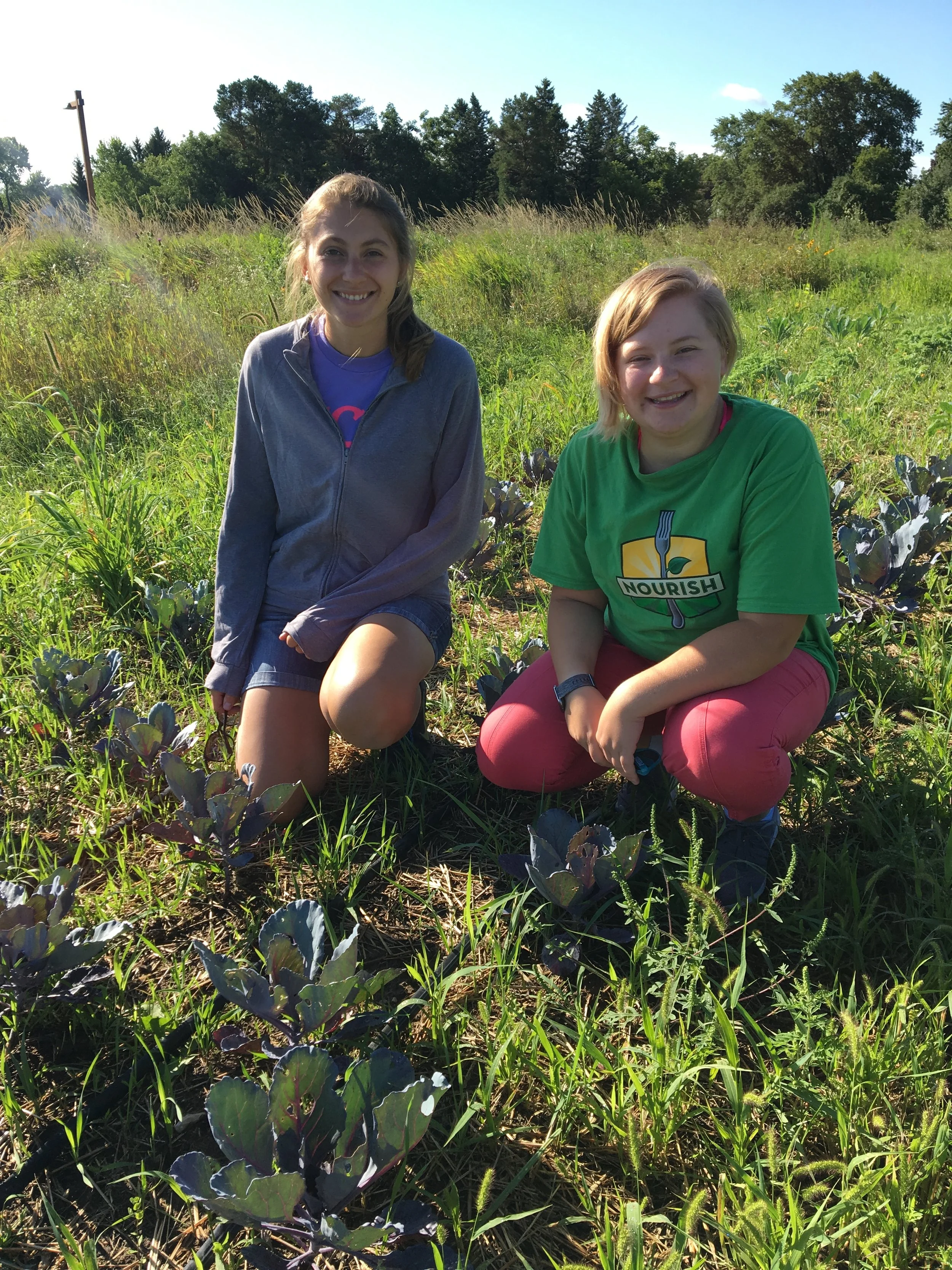 Rachel (left) and Lex (right) out on the farm