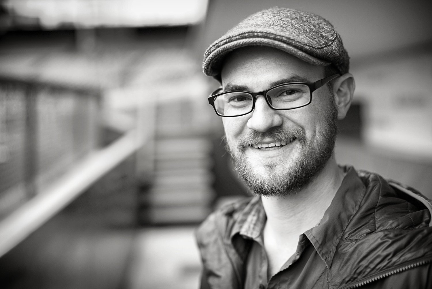 Black-and-white portrait of Ryan C. Kolegas