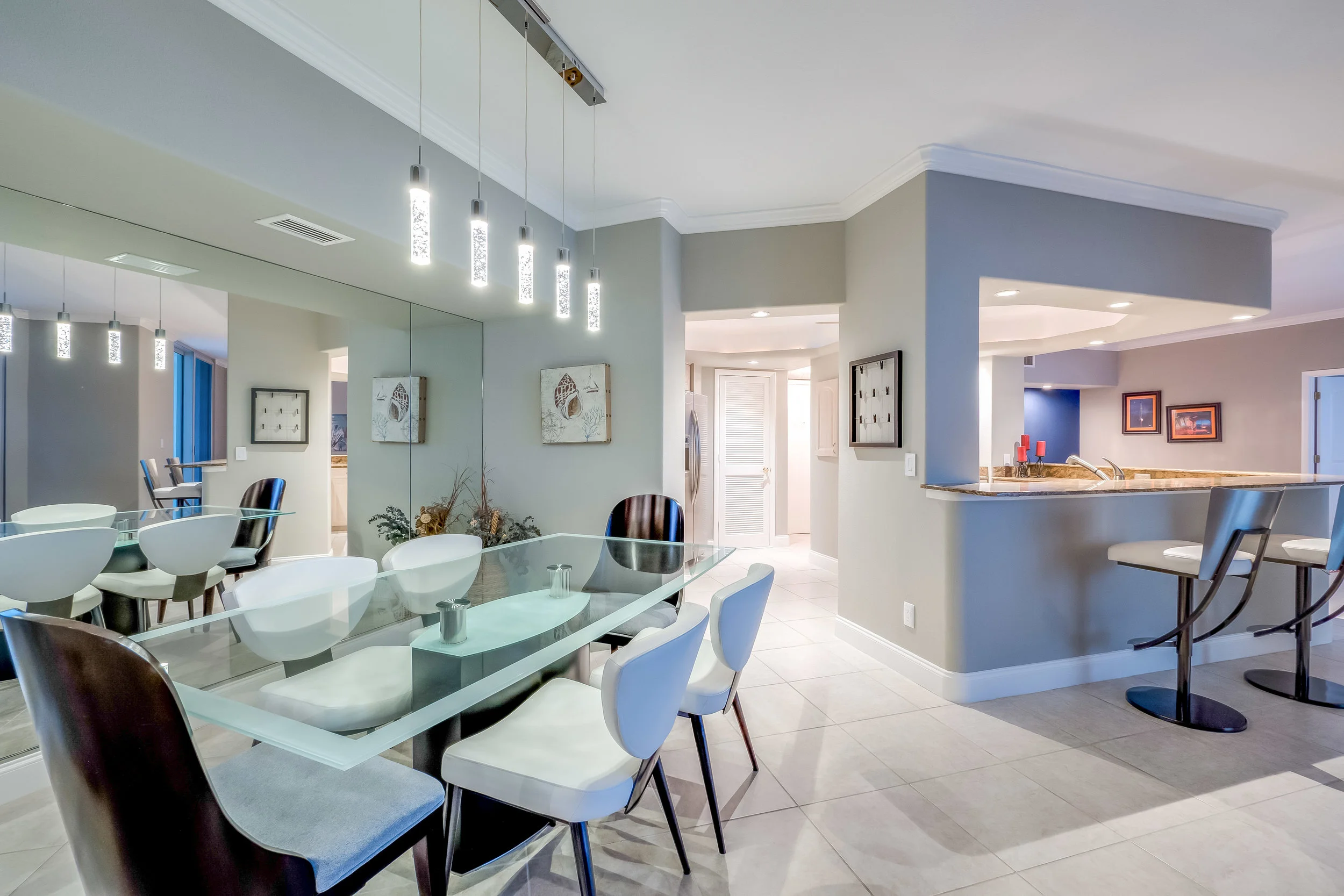 This spacious open-concept floor plan is perfect for entertaining.