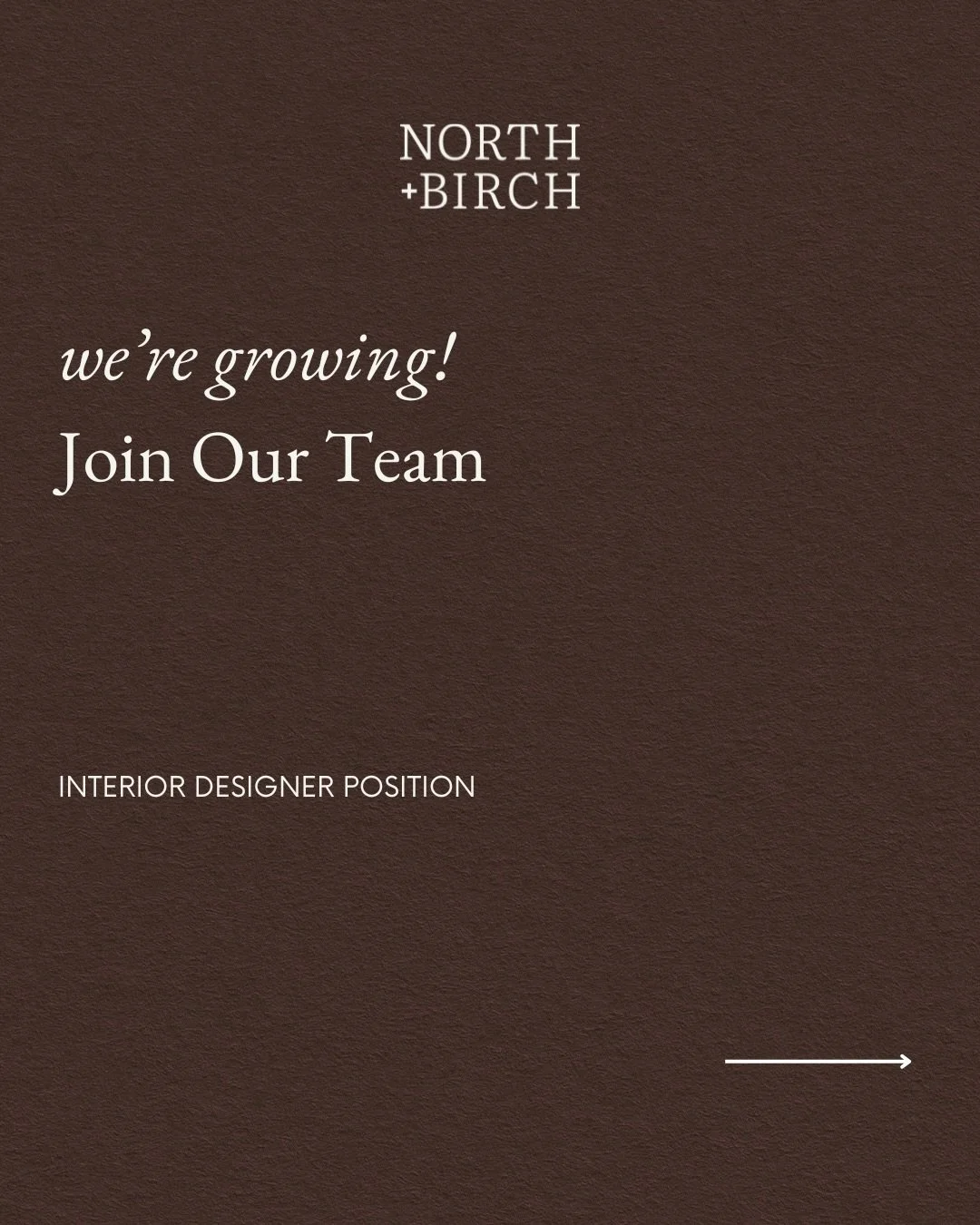 Big news! @northandbirch is growing + we&rsquo;re on the hunt for an interior designer to join our squad! 

Here are the deets:
&bull;3-5 years of experience at a residential interior design firm 
&bull;bachelor&rsquo;s degree in interior design, arc
