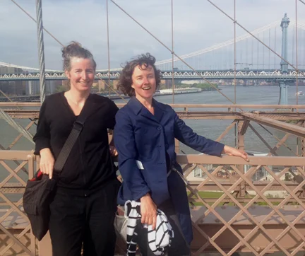 Walk with Marie Lorenz. Photo on the Brooklyn Bridge, by anonymous tourist.