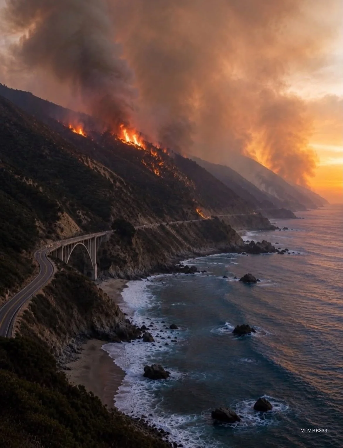 Heartbreaking 💔 Big Sur is burning. The Timber Fire started yesterday, doubled in size overnight, burning 800 acres. Evacuation orders are in effect. 

Every day I dream of returning to Big Sur and look forward so much to my upcoming events @henrymi