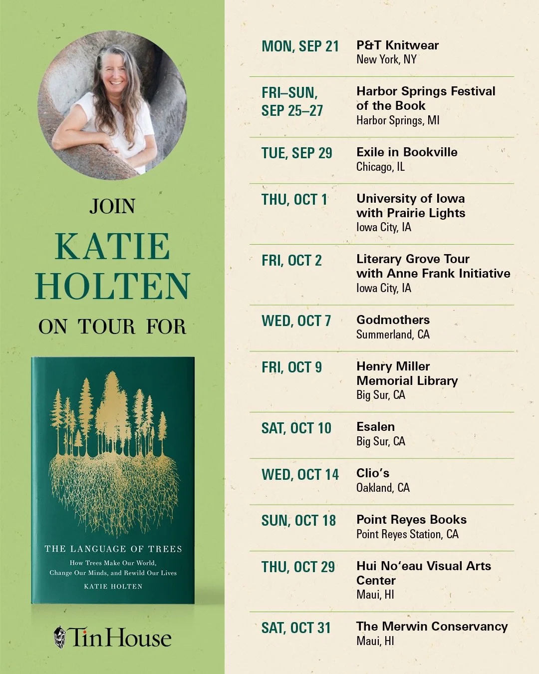 Hello September, my favourite month! I can&rsquo;t wait to celebrate the publication of a new special edition of my book THE LANGUAGE OF TREES on September 22nd, my birthday 🥳

It would be WONDERFUL if you can join me. 

Links with ticket info are i