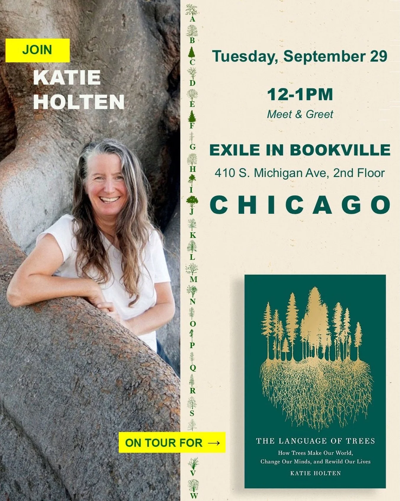 CHICAGO! Tomorrow, TUESDAY, I&rsquo;ll be @exileinbookville for a meet &amp; greet, 12-1PM. EXILE is a gem of a bookstore in the historic Fine Arts Building at 410 S. Michigan Avenue, 2nd Floor. Come say hello! It would be lovely to see you 🌿

I had