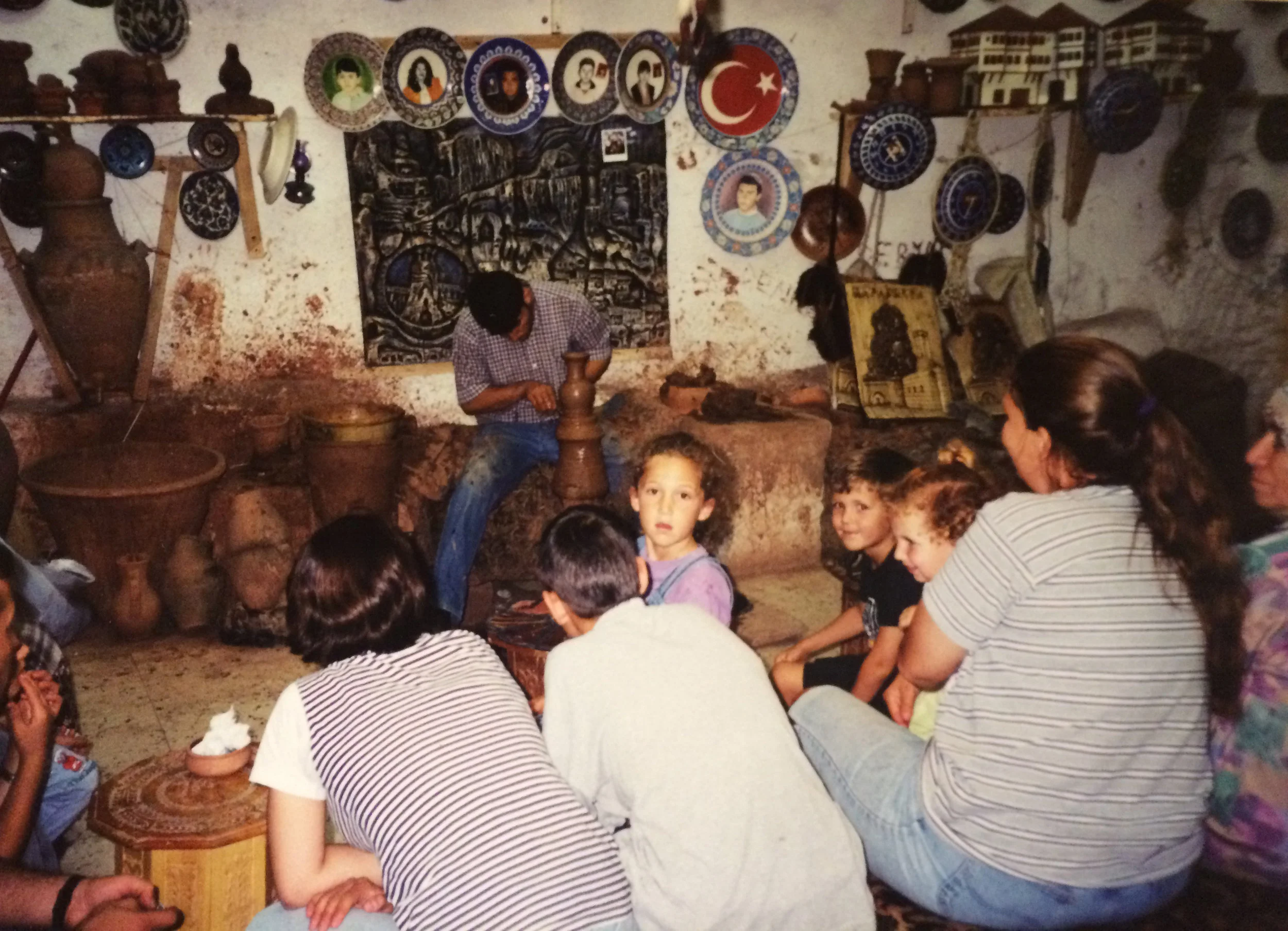 Yours truly in the middle, clearly mesmerized by the work of this ceramicist. This was on a trip to Turkey in 1999 to visit Istanbul where my father grew up and also visit the village Burunkisla that my Armenian grandfather was from. This ceramic shop was in Nevsehir near Burunkisla.