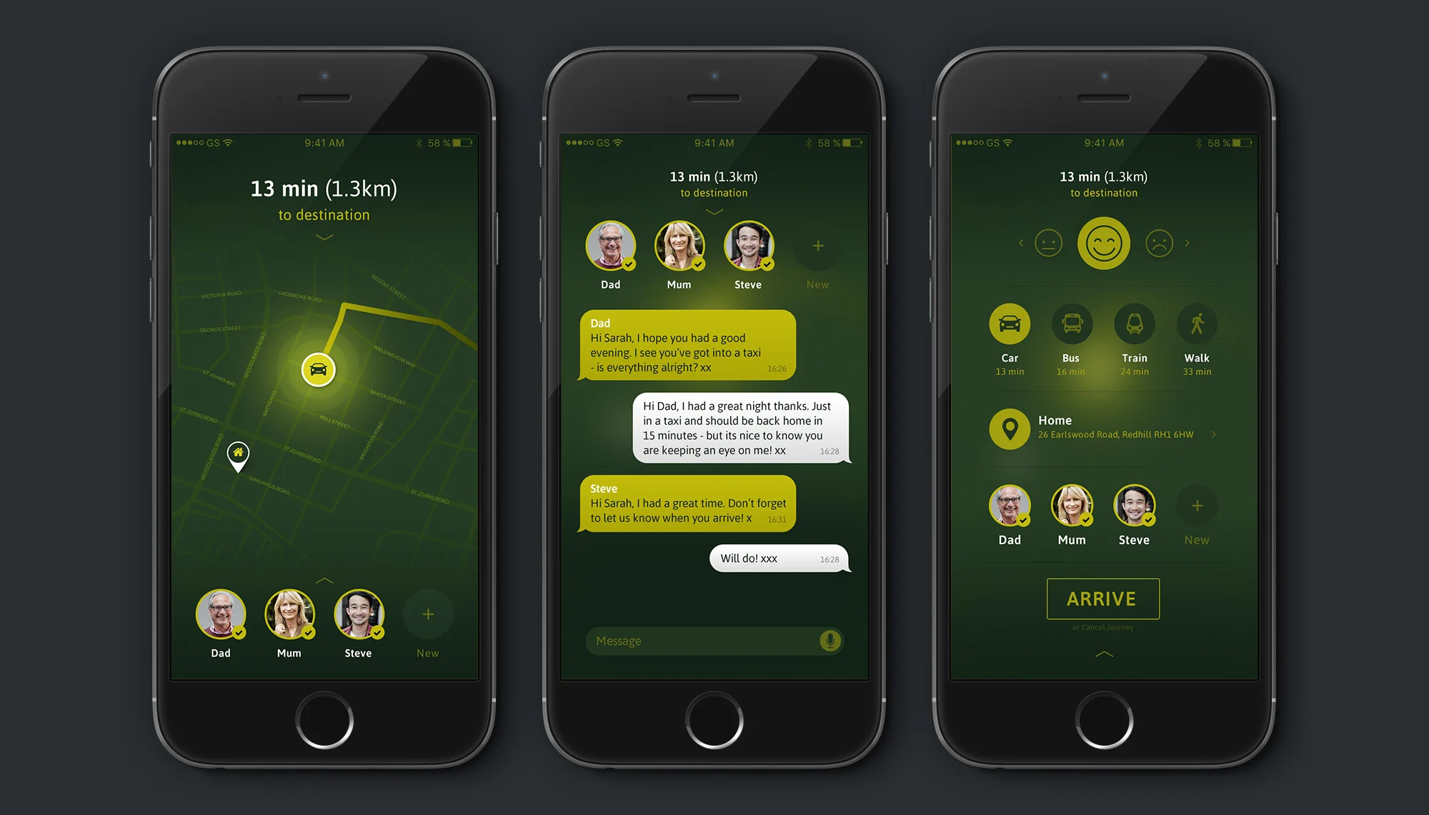 Squire iOS Mobile App UX/UI Design - Happy