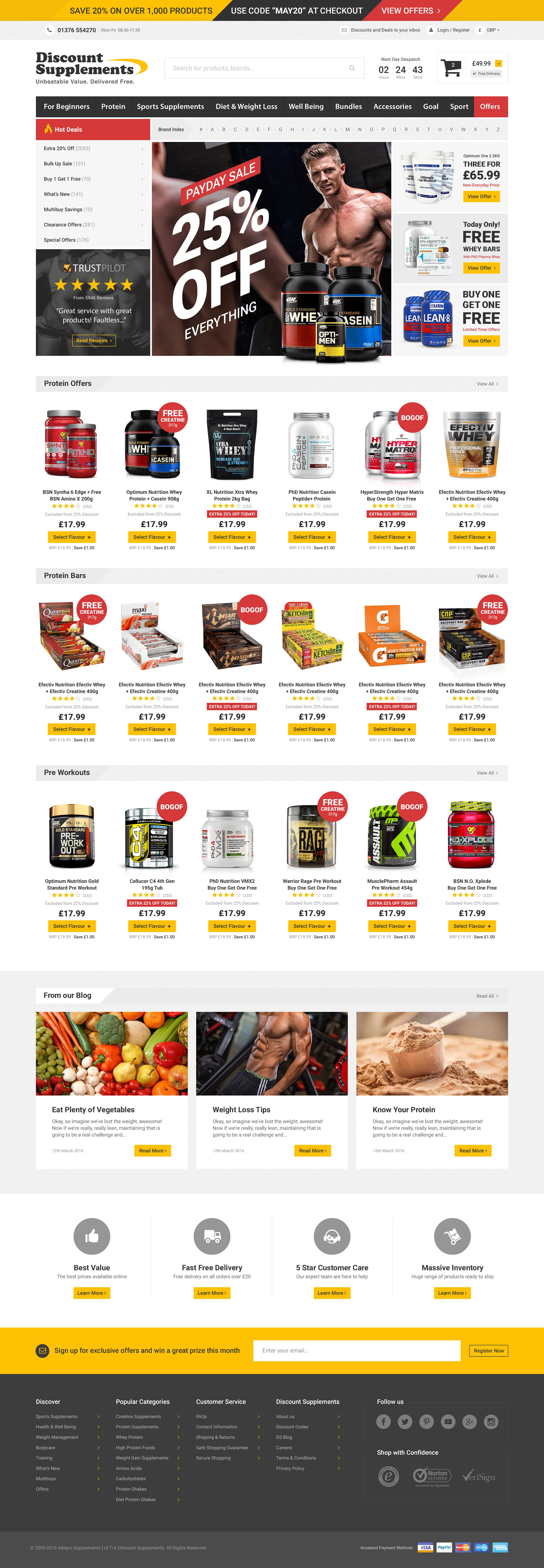 Discount Supplements Website Homepage