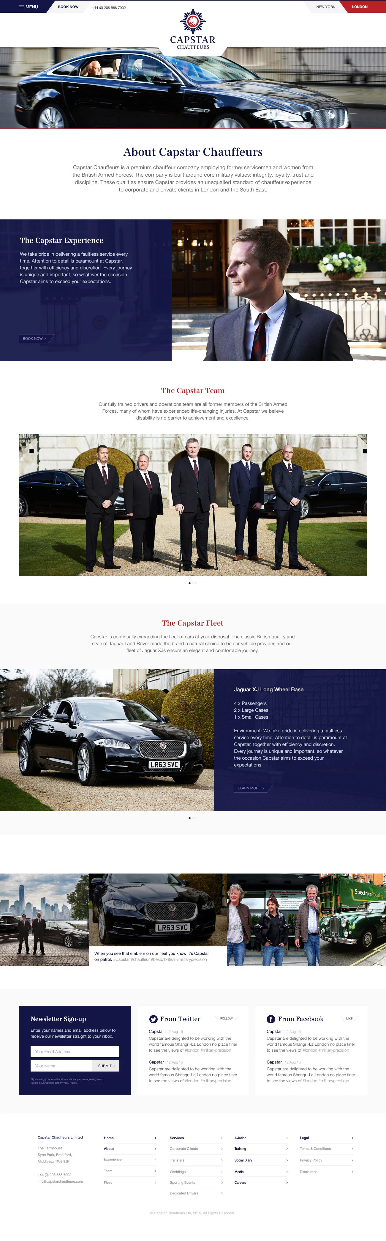 Capstar Chauffeurs Website About Page