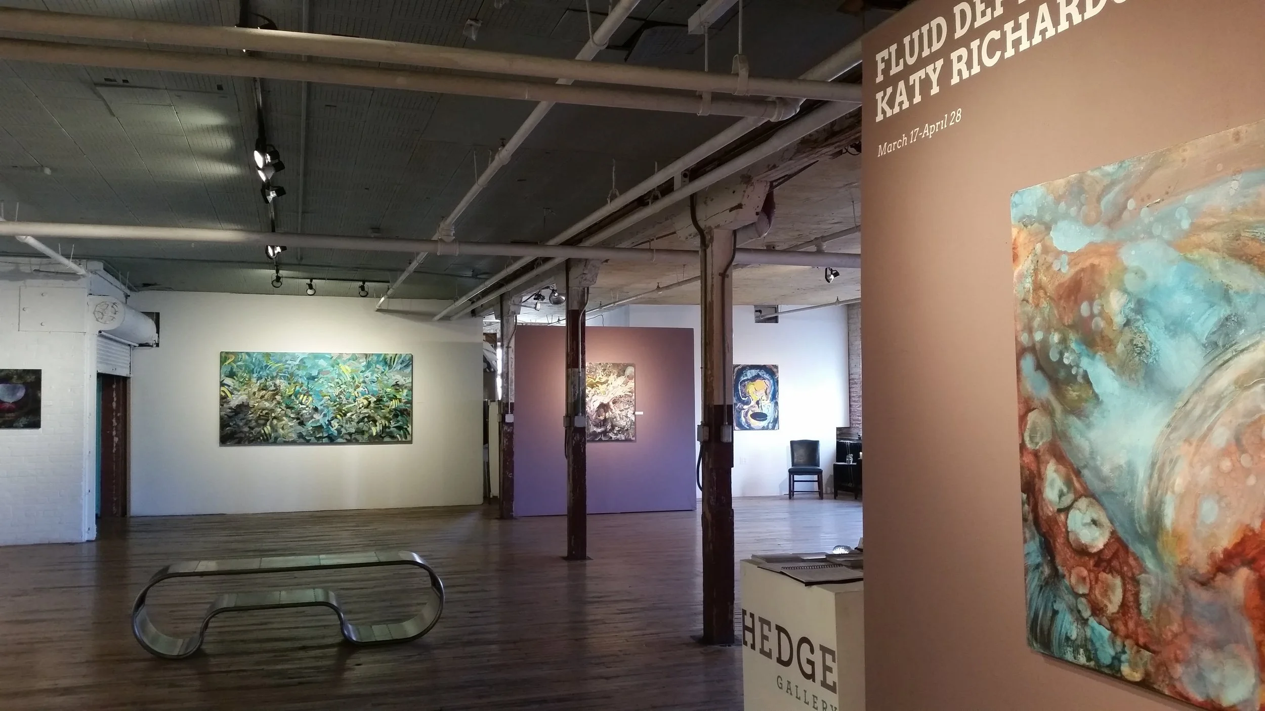 Installation view of Katy Richards' Fluid Depths @ Hedge Gallery