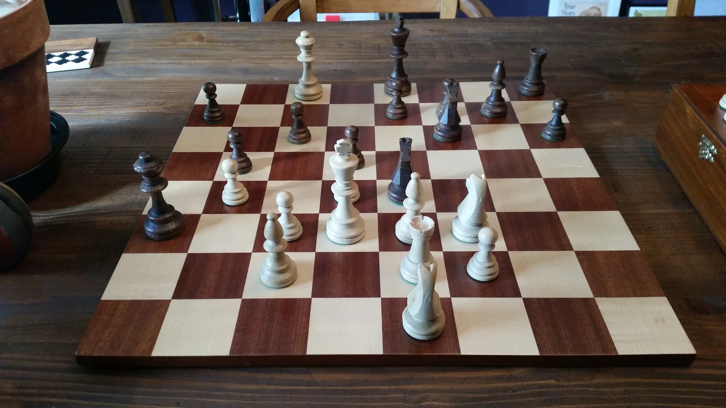 Checkmate! My husband is teaching me how to play chess. I won the very first game, and exactly zero games since.