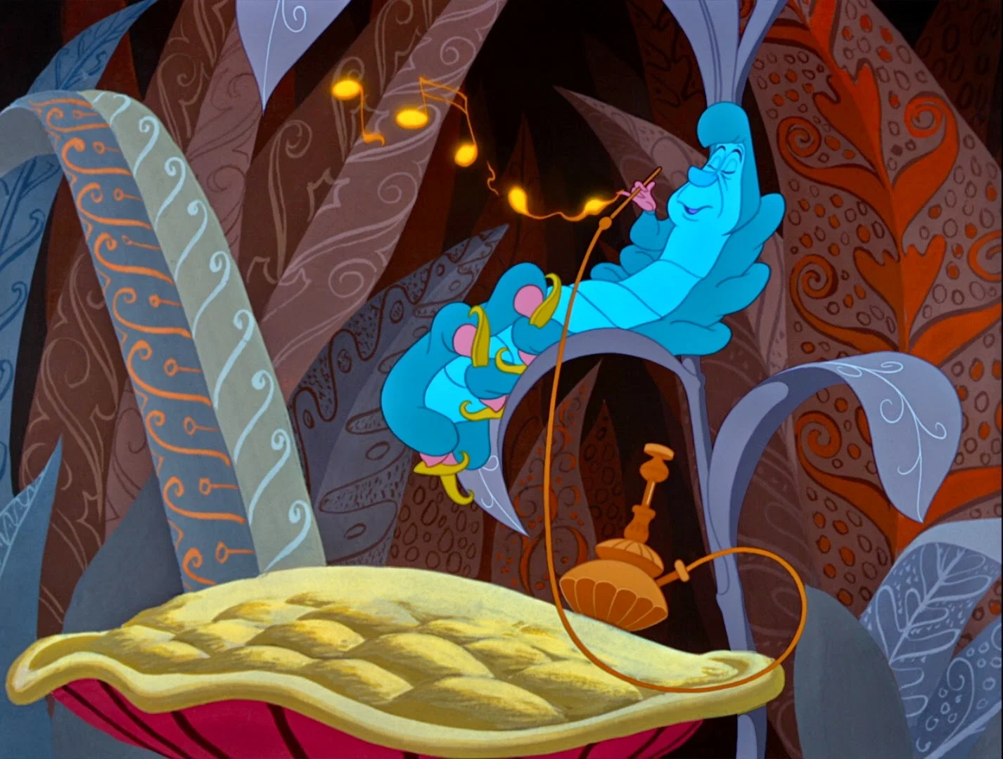 The caterpillar asks Alice two of the most fraught questions you can ask an artist: "Who are you?" and "Why?"