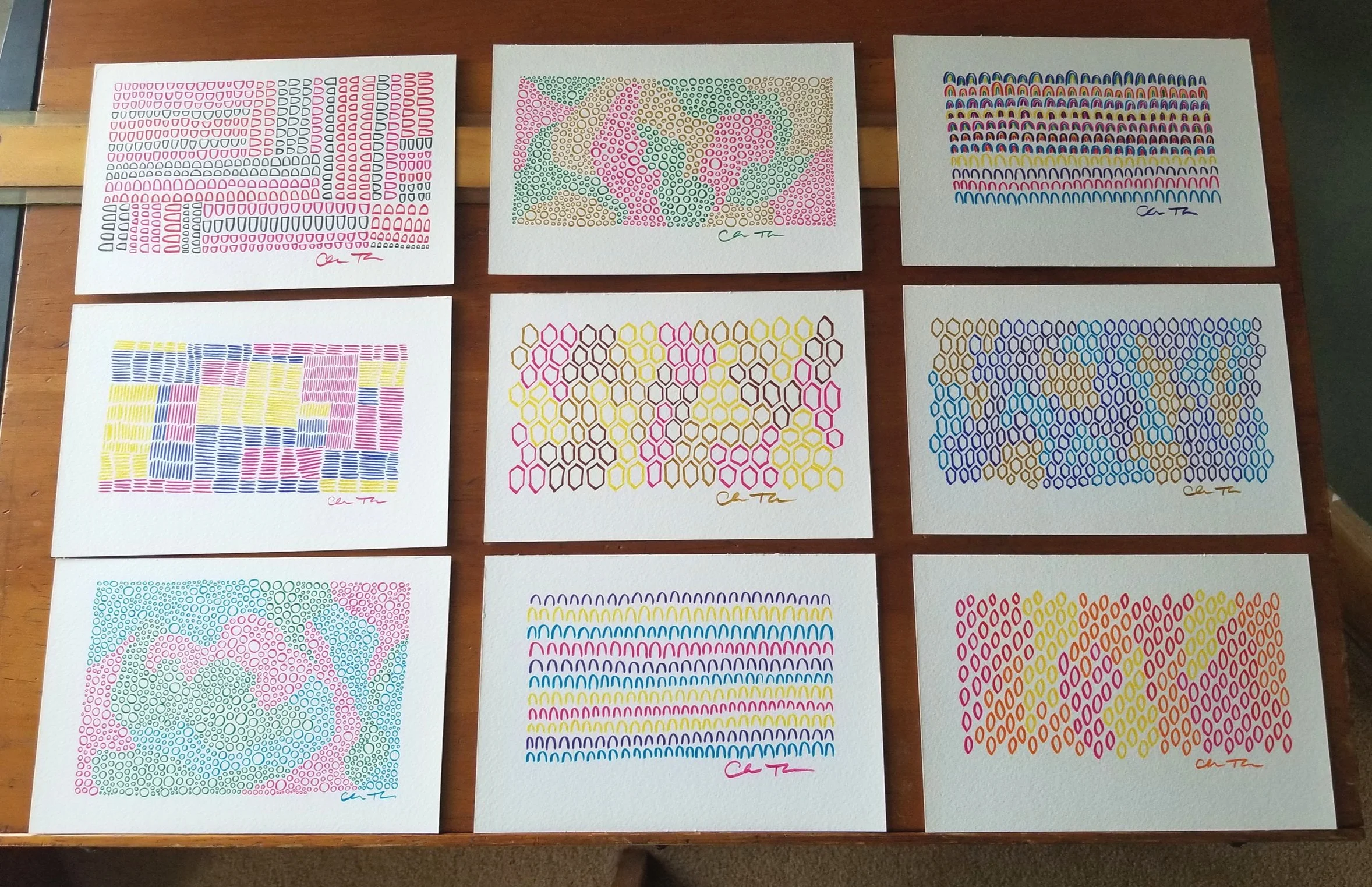 Drawings from my 100 Days of COLOR artwork project