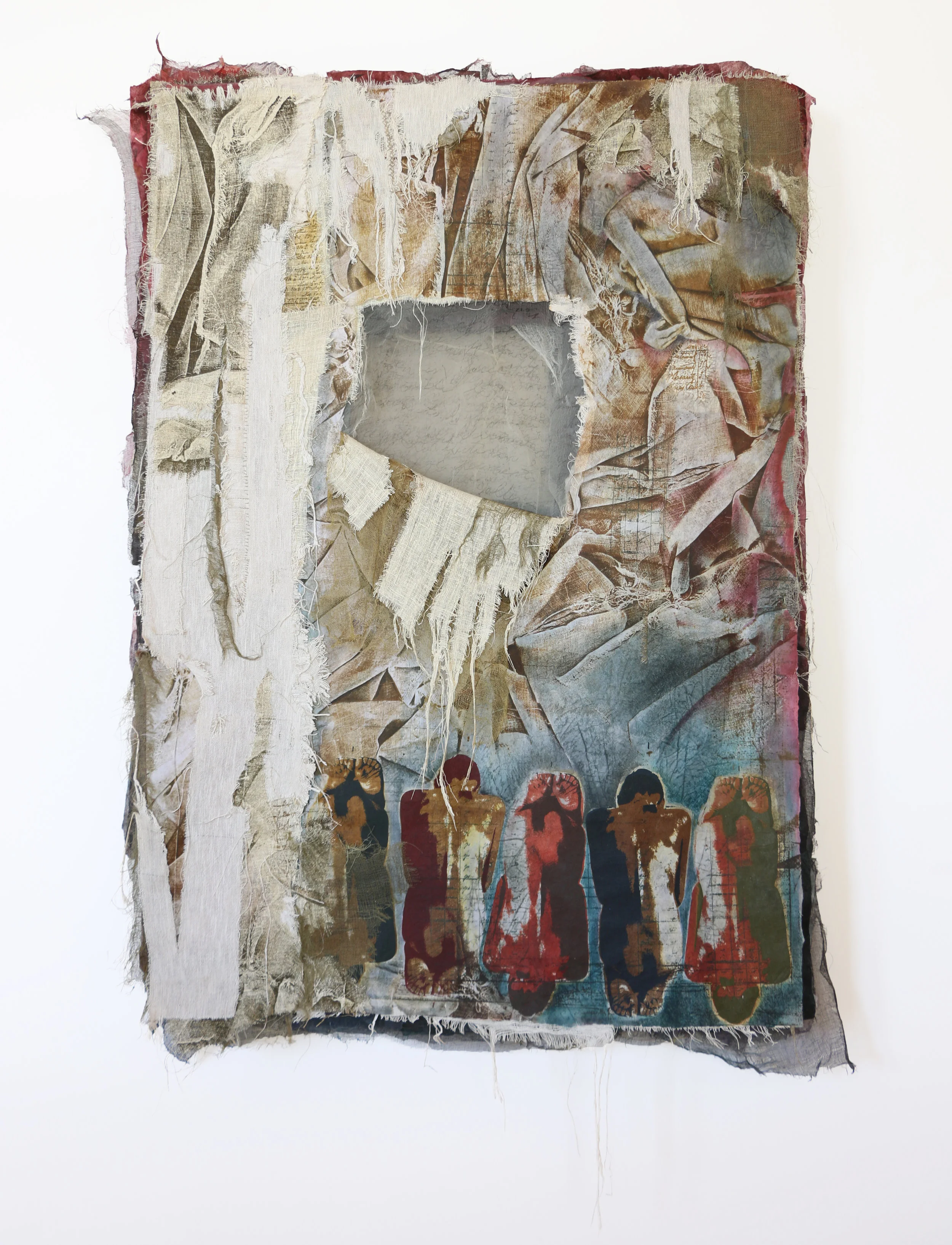 Sympathetic Resonance cotton, silk, nylon, synthetic fiber, pigment, thread 42" x 29" x 6" 1992
