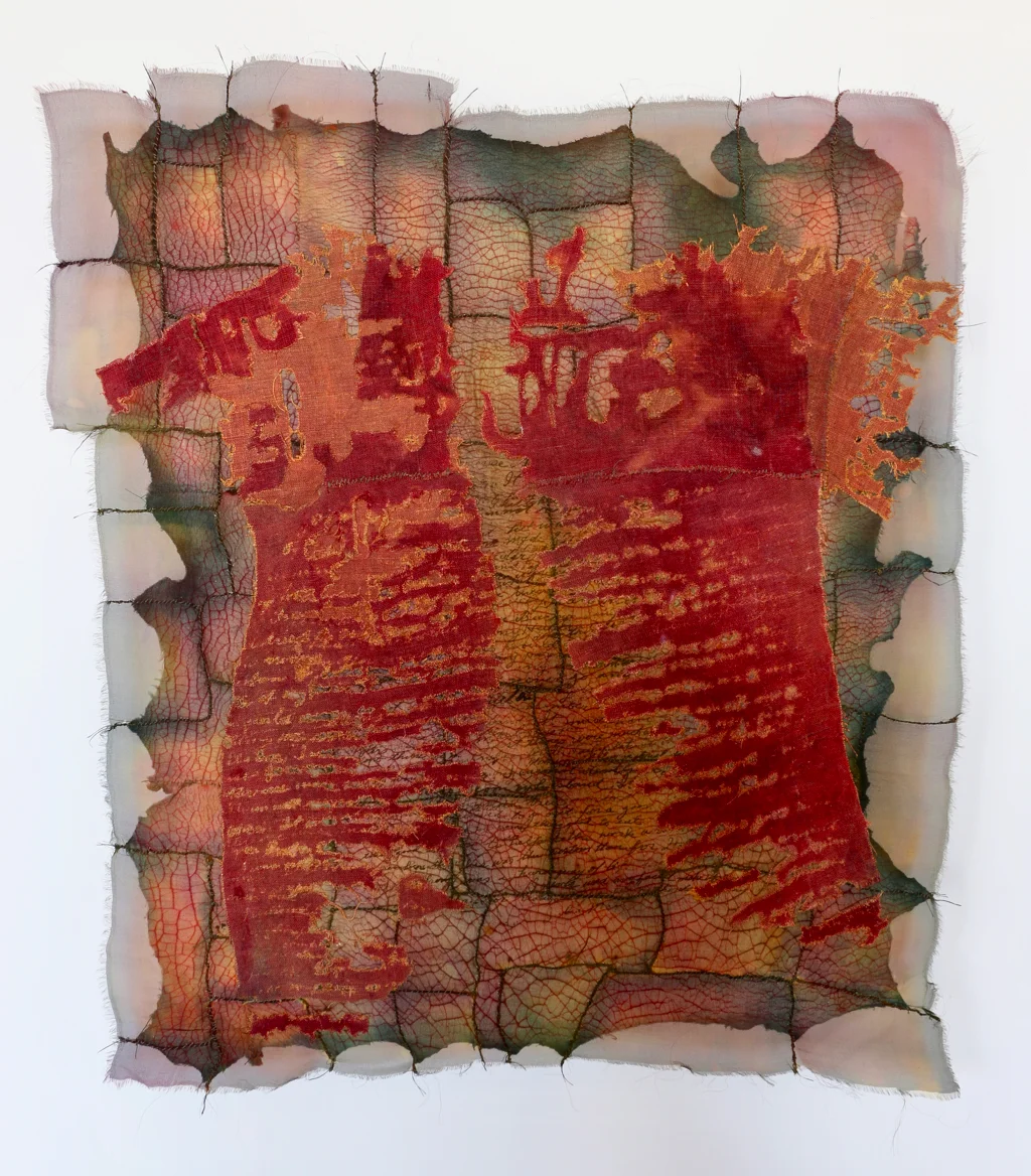 Soulskin: Listening to Julia linen, silk, cotton, thread / dye 29" x 26" 1995
