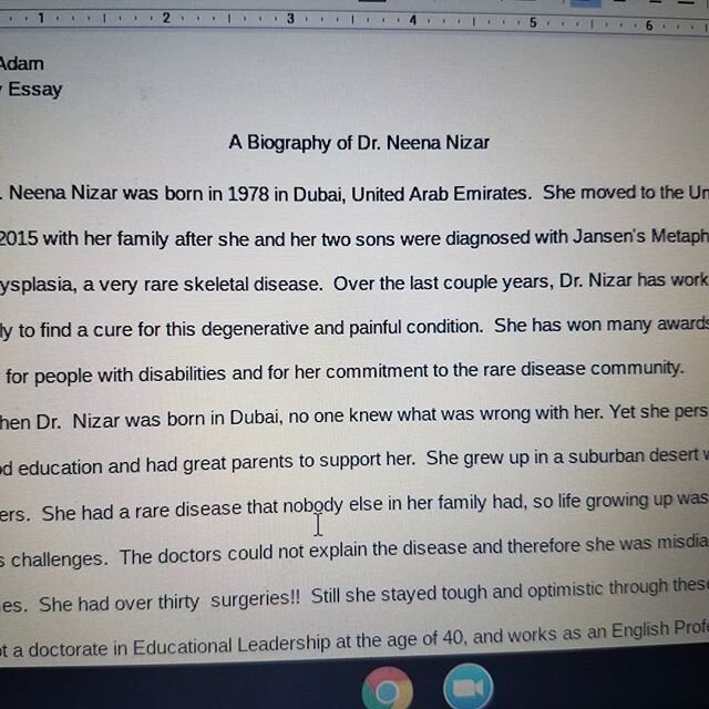 Arshaan had to do a biography and I guess with Covid, he didn't have many choices... so he chose to write about me. 
I have to admit.. I have been emotional lately, and this just opened the floodgates! I'm an ooey gooey mess of emotions right now.

M