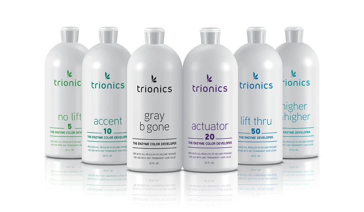 Trionics makes developers for every level of lift: No Lift for deposit only, Accent for one level of lift, Gray B Gone which is a 17 volume for just the right balance of lift/deposit for gray coverage, Actuator for 2-3 levels of lift, Lift thru which is the highest volume that is safe for on scalp usage, and Higher & Higher for 5-8 levels of lift for off scalp use only.