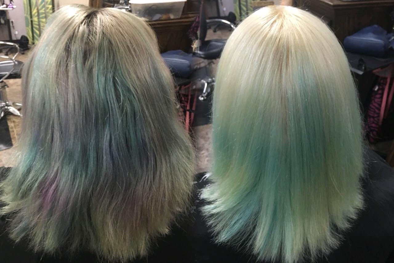Removal of OTHER vivids, using lightener & 20 volume.