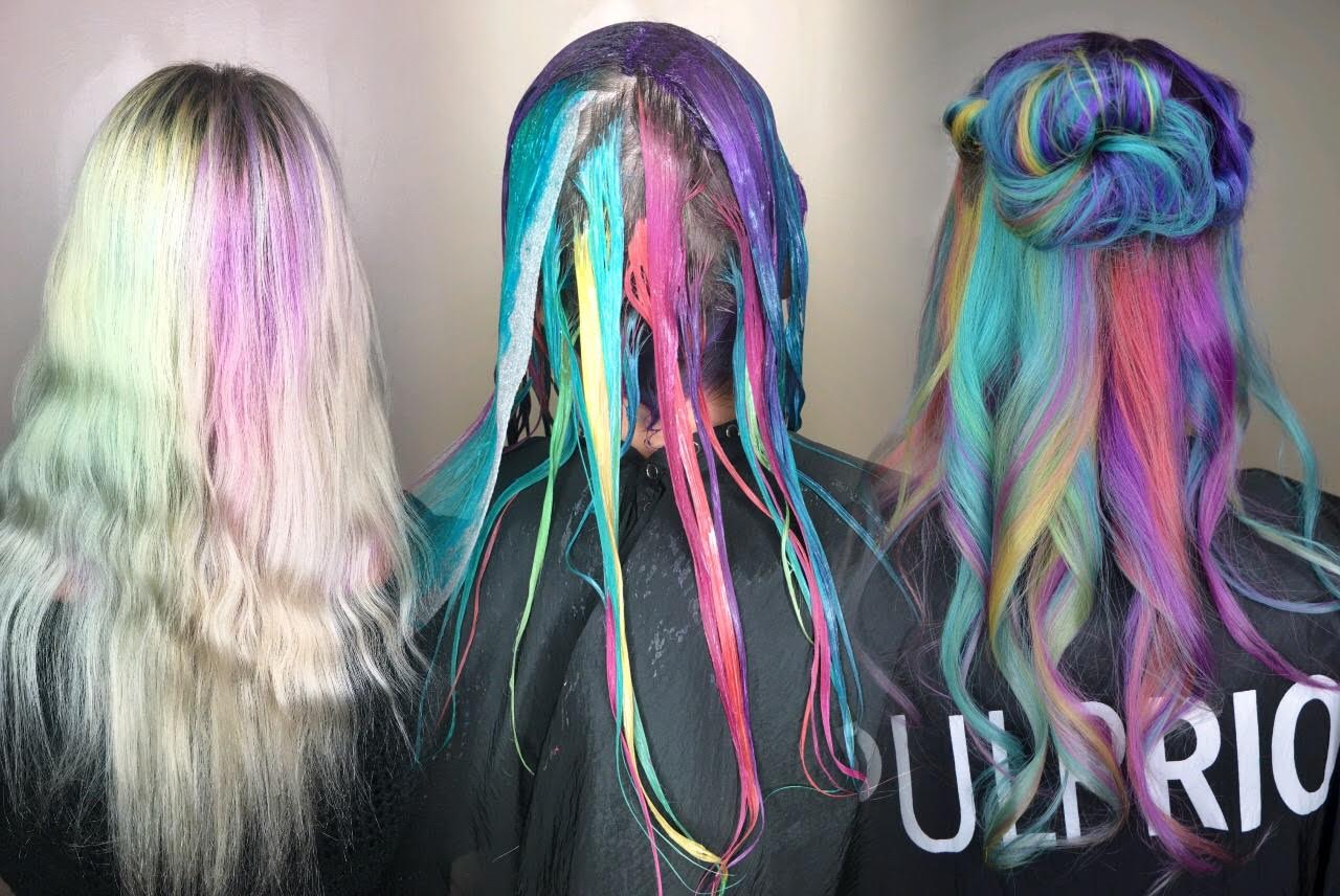 One of my mermaid clients, and a full Pulp Riot Rainbow transformation. We did not remove the preexisting color.