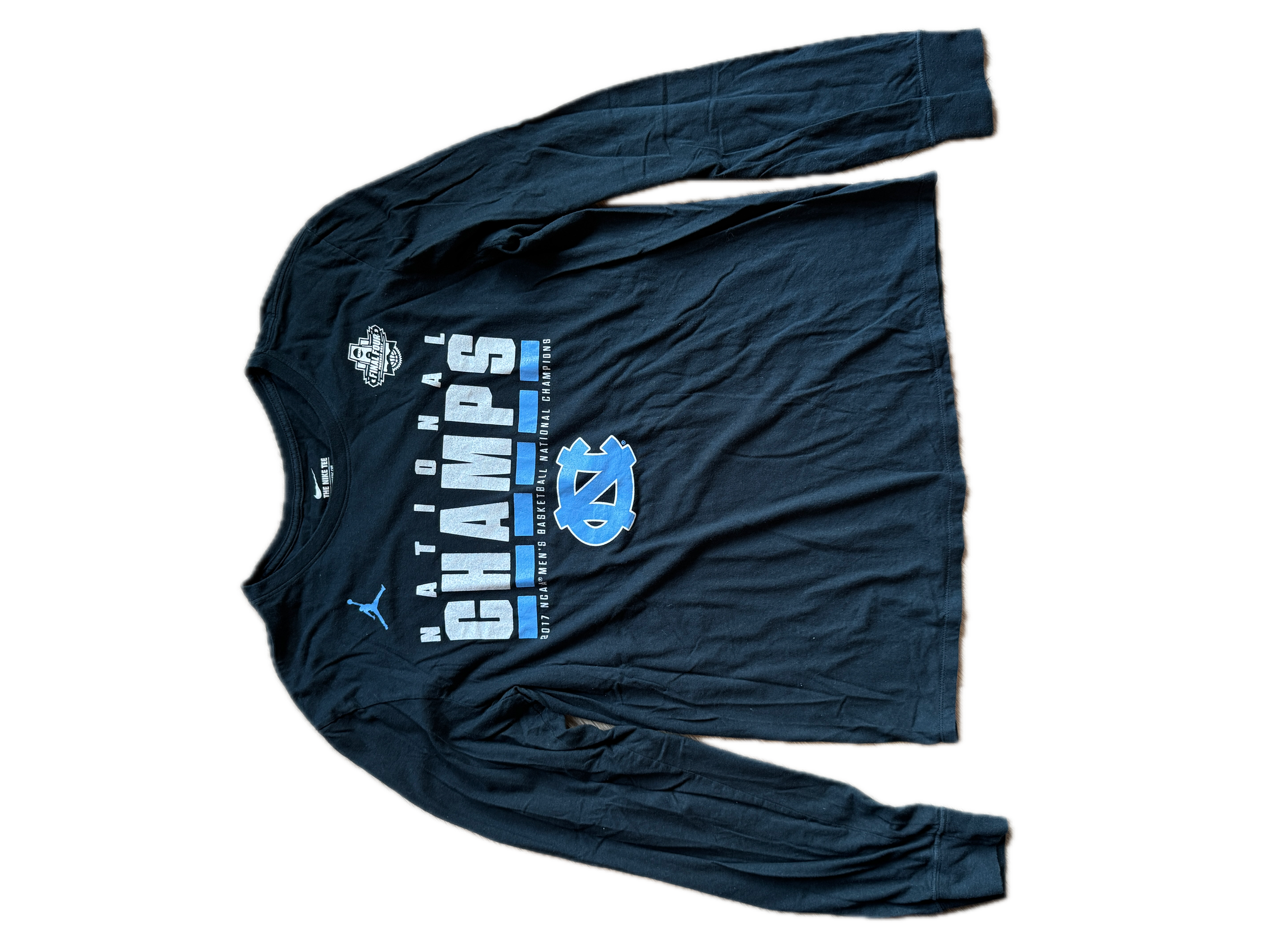 Black UNC Basketball 2017 National Champs Longsleeve Jordan Brand T-Shirt
