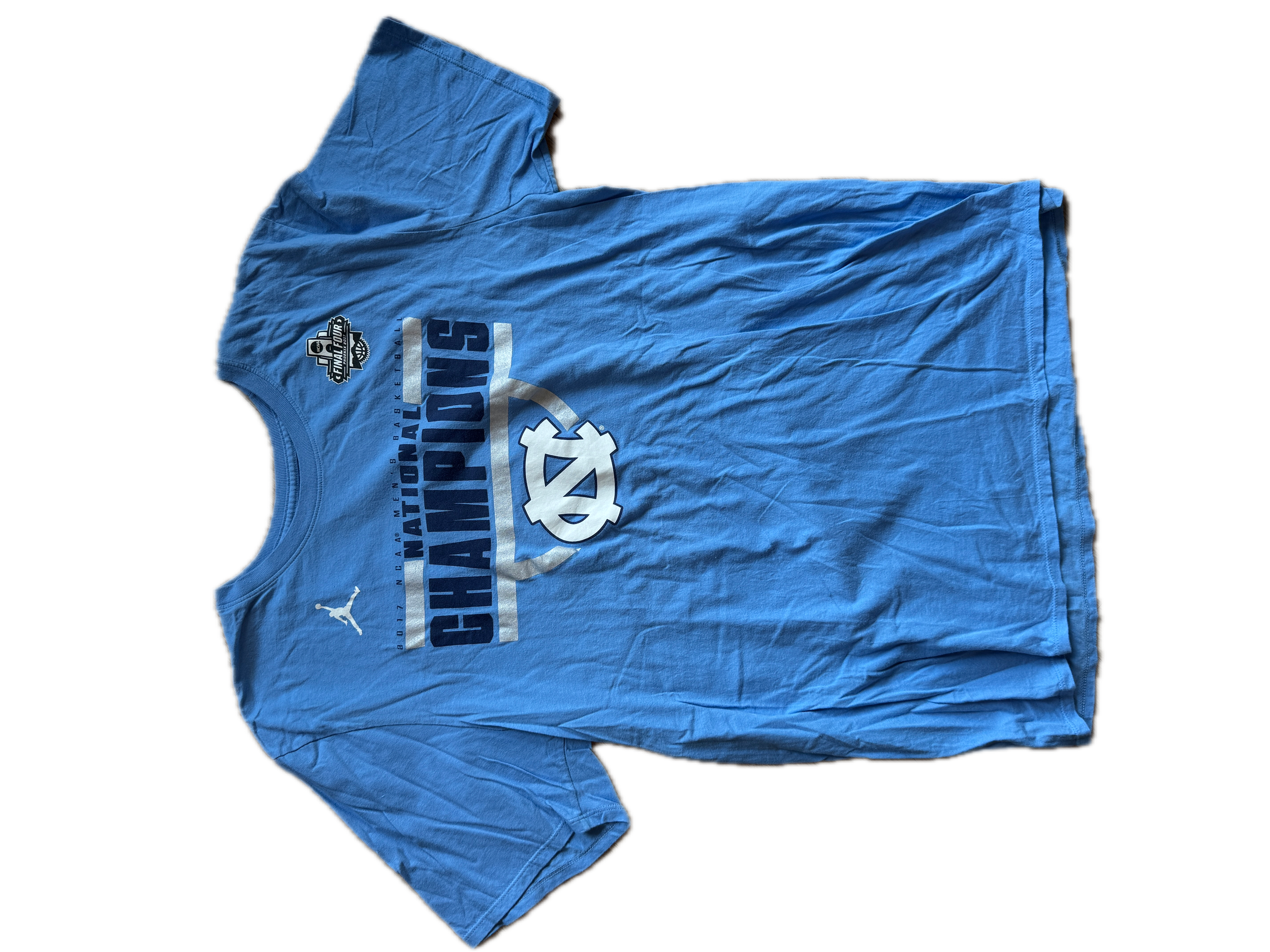 Carolina Blue UNC Basketball 2017 National Champs Jordan Brand T-Shirt (Size XL)