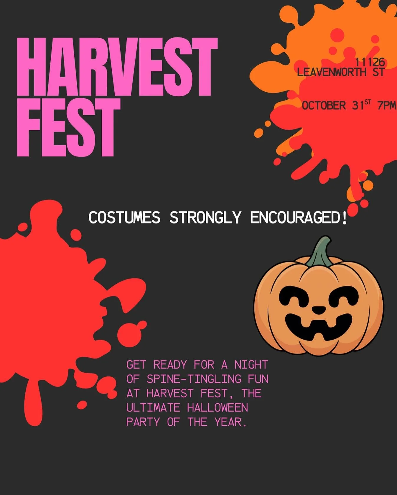 This Halloween come join us for a party! There will be a prize for the best costume! Transportation is not provided, if you will need a ride please let us know as soon as possible and we will do our best to figure it out!