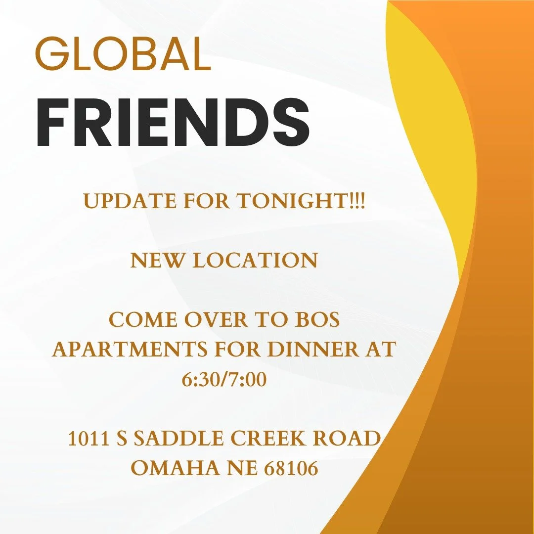 Please note the location change for Nathan's home group tonight!