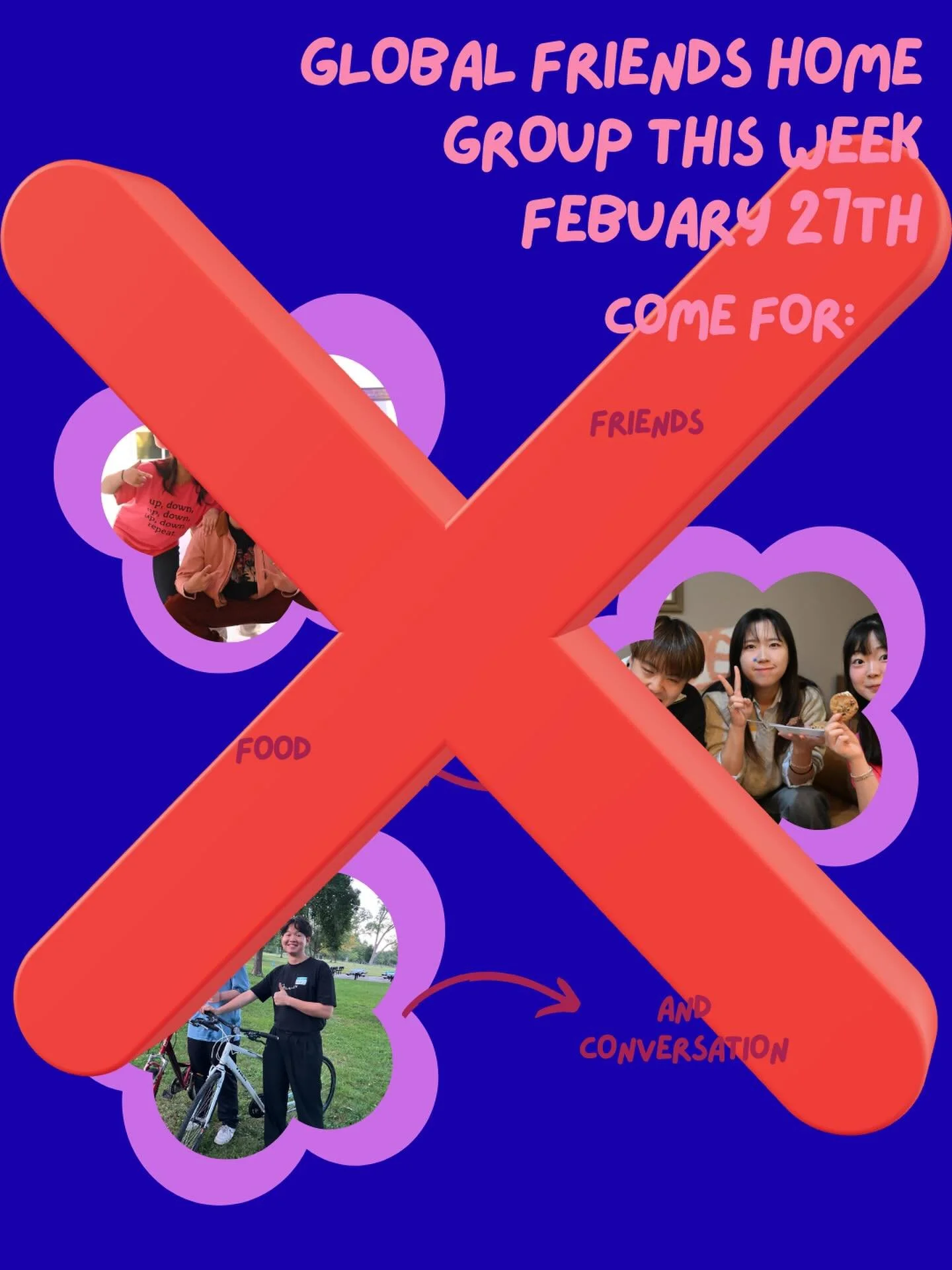 Unfortunately Julie&rsquo;s home group is canceled this week😢