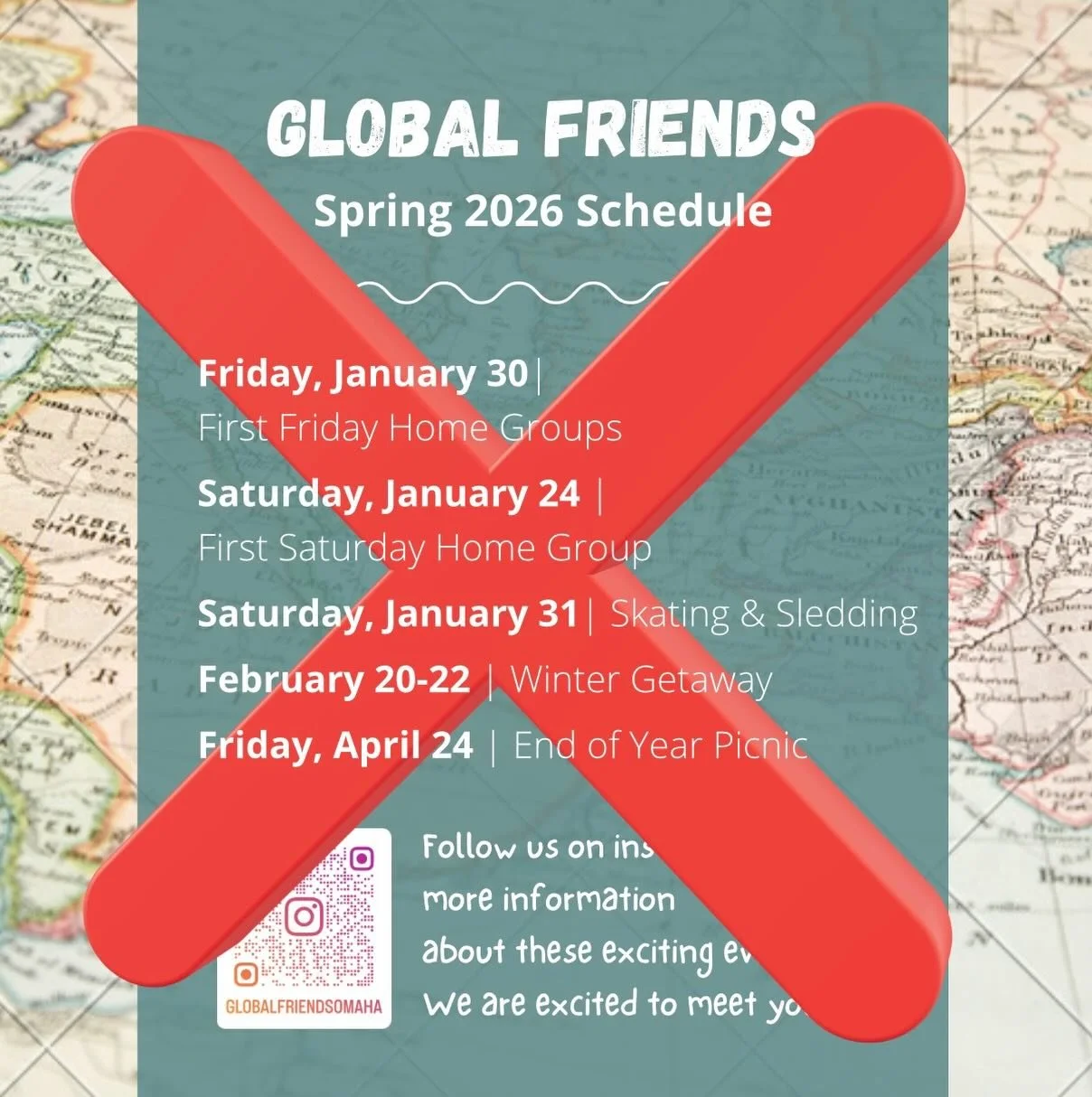 No global friends this weekend 😢 
Happy Easter!!!✝️
If you would like to have an Easter dinner with a family let us know quickly!!