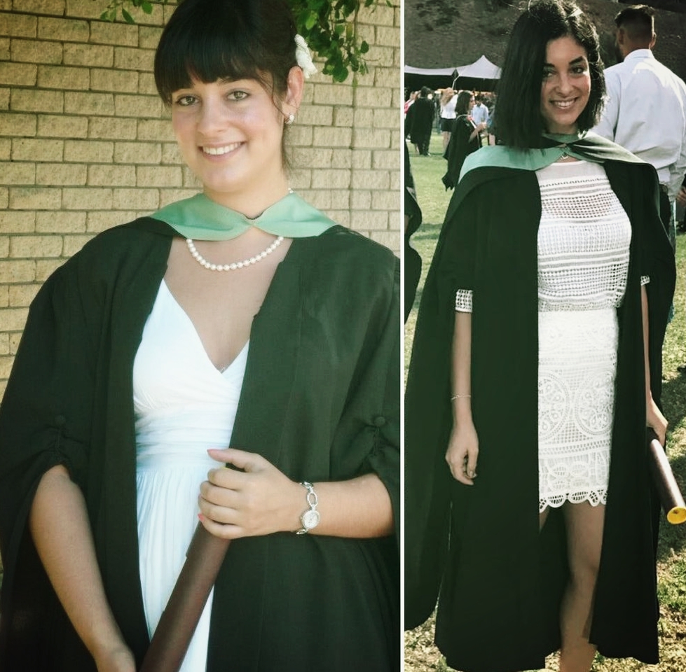 Left: Graduating with my Bsc. in Dietetics in December 2012 Right: Graduating with my MSc. in Nutrition March 2017