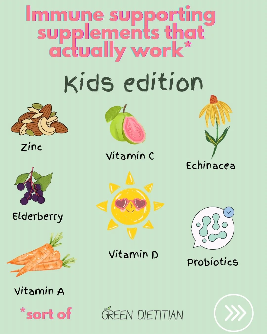 The winter virus season has begun and all my patients are wanting to know which immune supporting supplements to give their kids!
The truth is, most immune supporting supplements do very little, especially in well nourished children. So my advice:
Fo