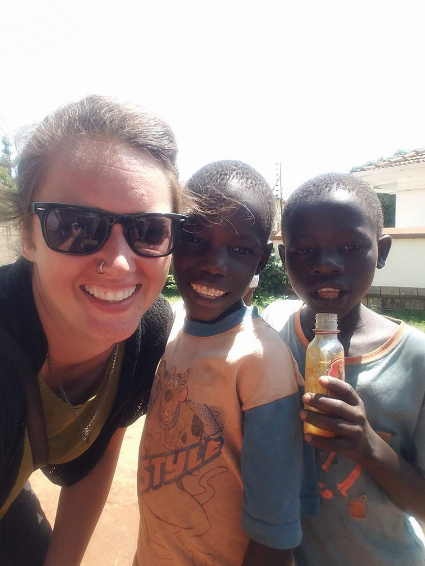 Steph with Wilber (center) and Emmanuel (Eugene's brother)
