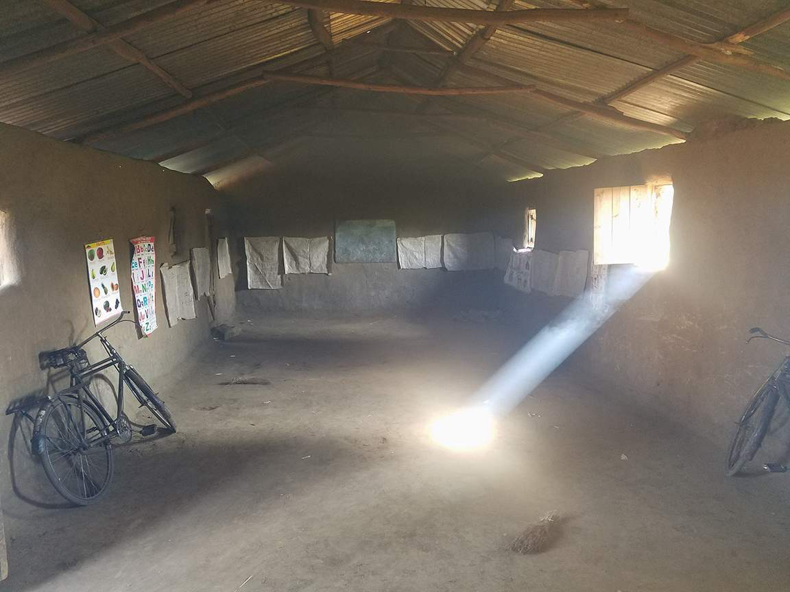 This is a typical church/classroom with no electrical power.