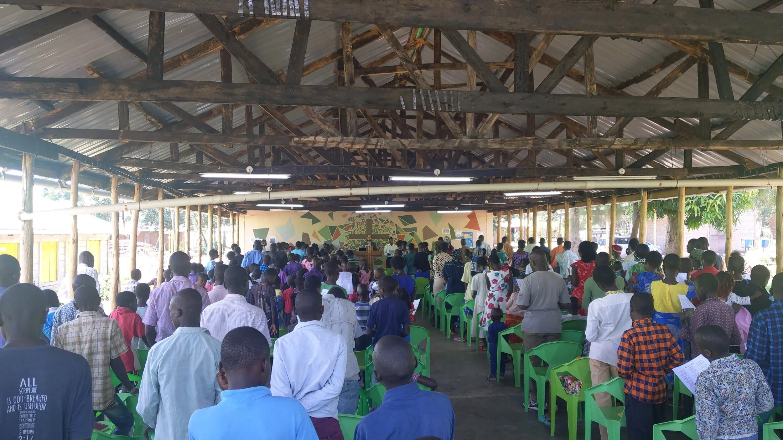 Mercy Baptist Church 2021, we meet under a pavilion which is also used for Mercy Christian Academy.