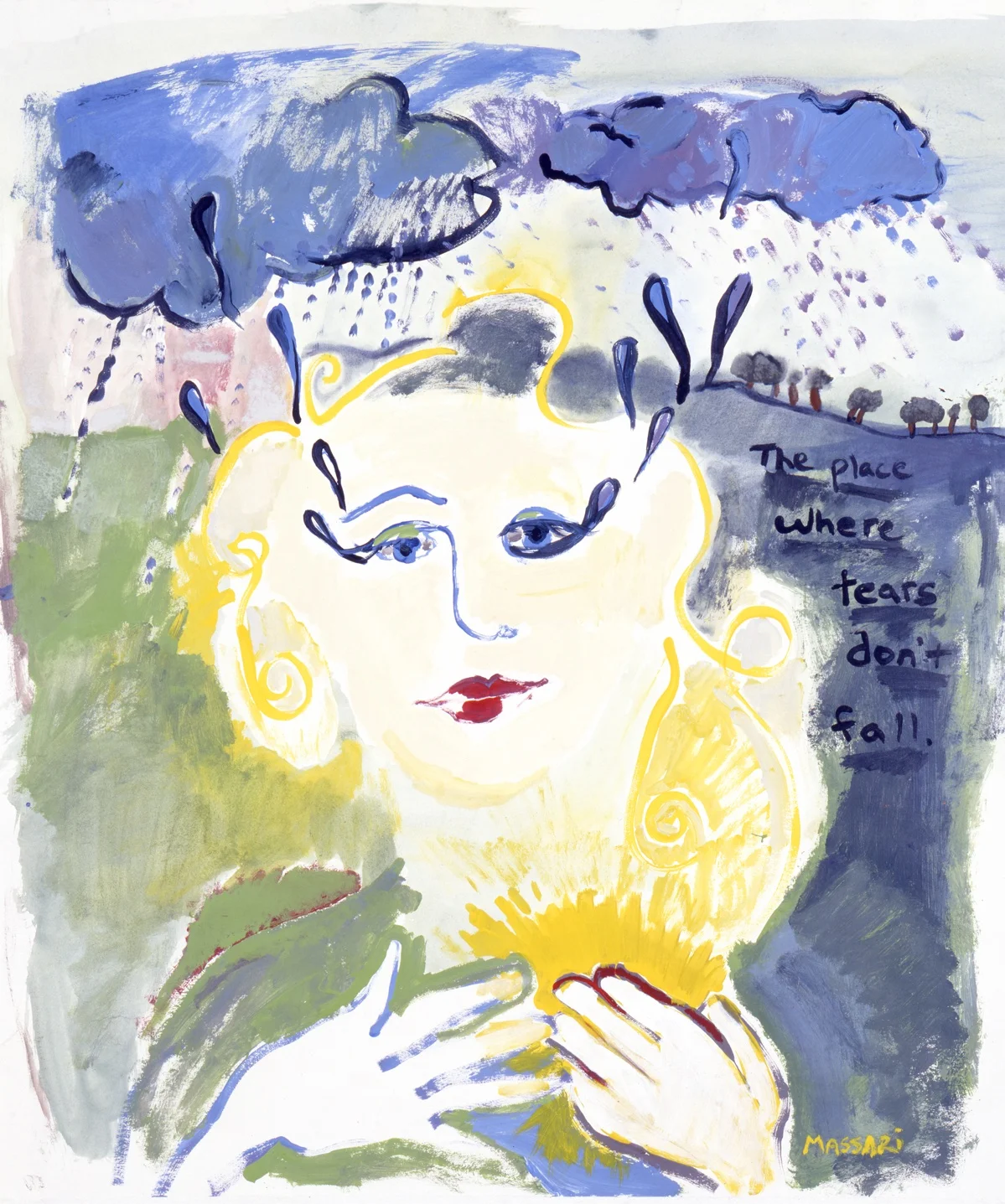 “The Place Where Tears Don’t Fall” – Acrylic on Paper, © Allison Massari