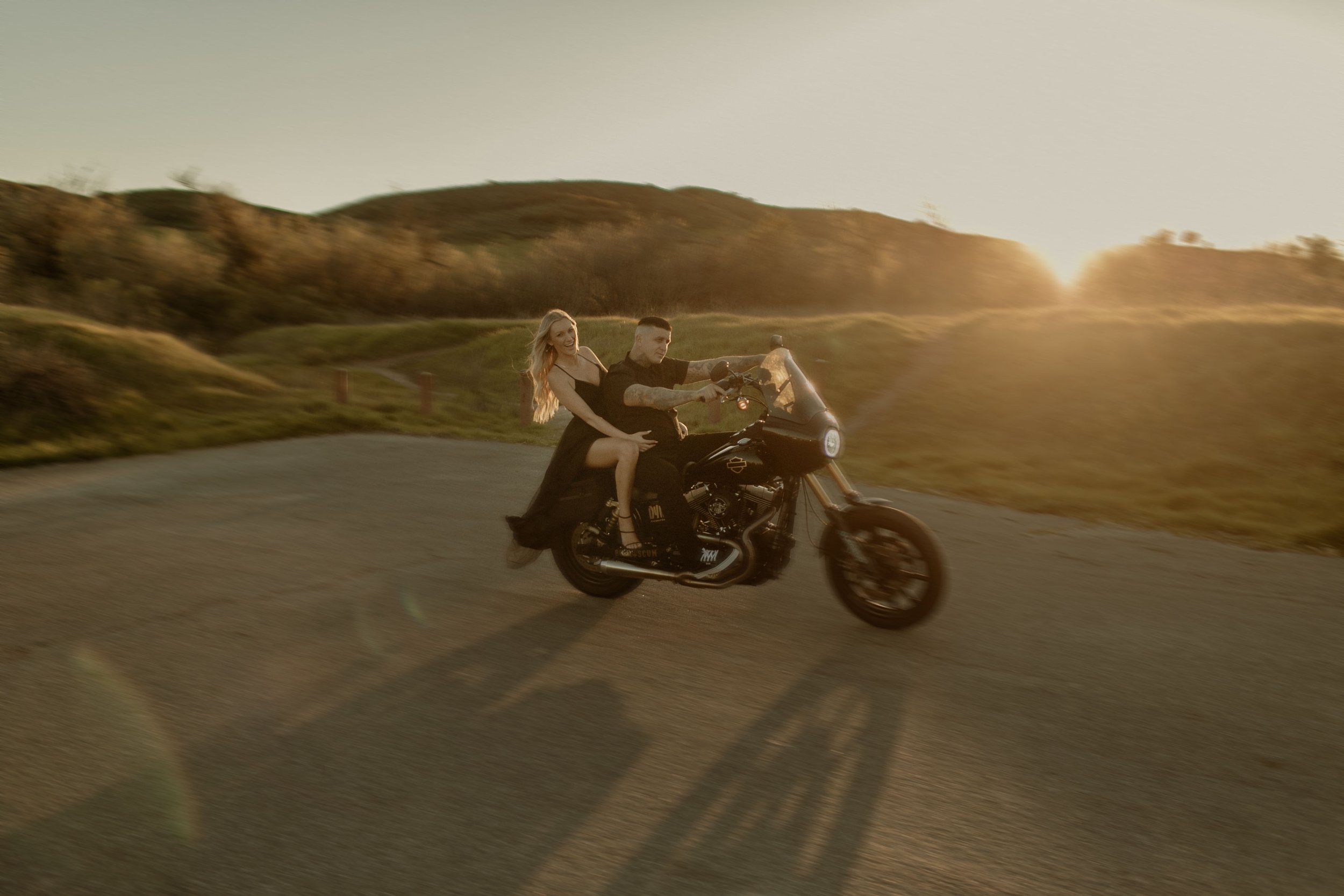 motorcycle engagement photographer, newbury park, california