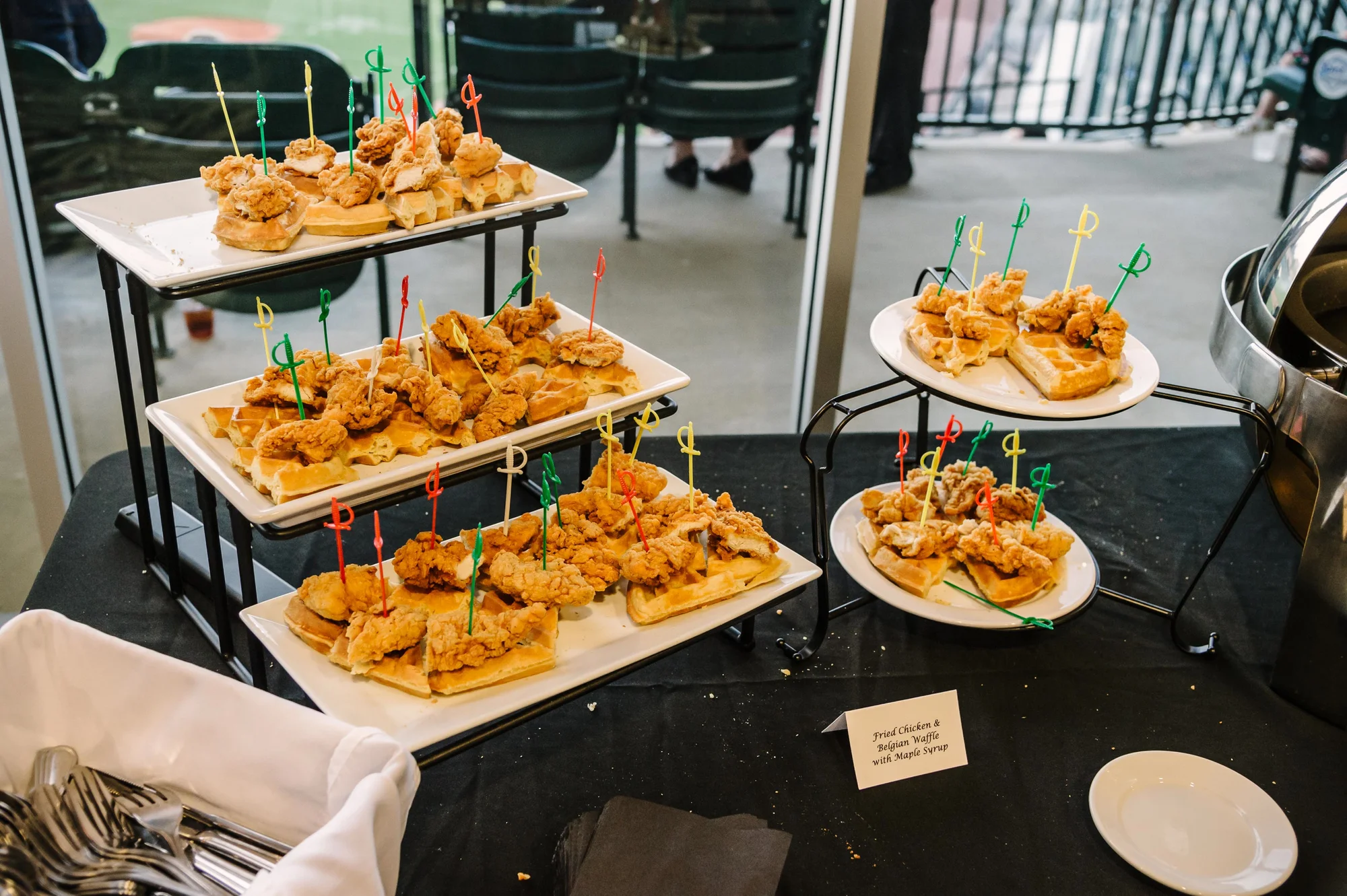 Photo By: Clark Berry Photography Chicken and Waffle Bites By: Columbia, Concessions, and Catering