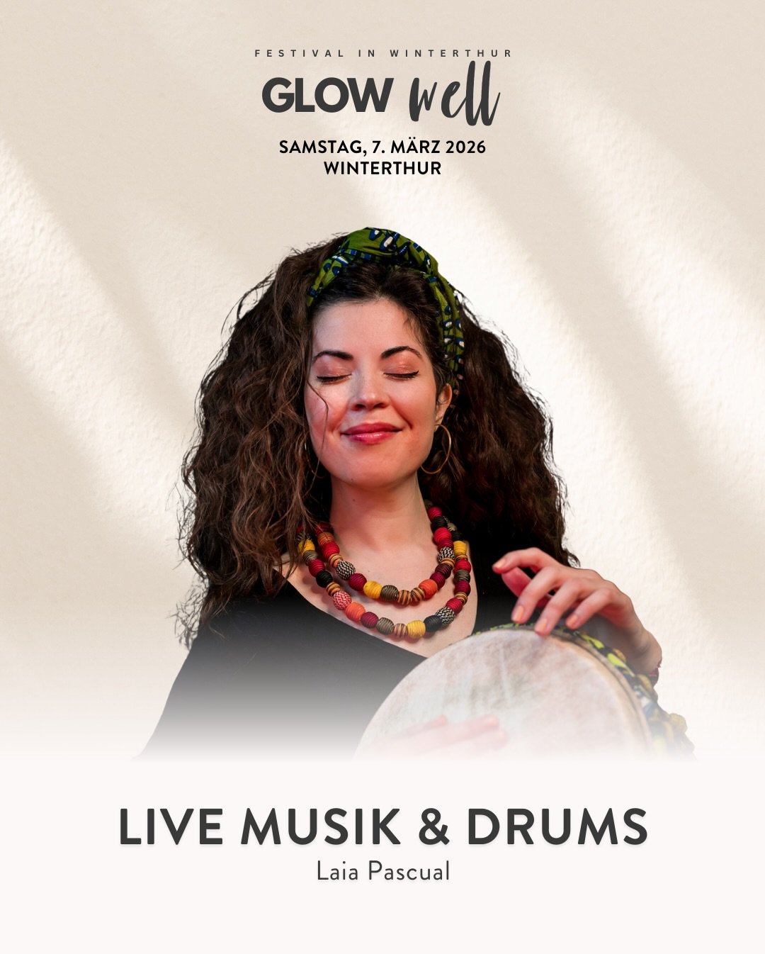 🪘 Live Musik &amp; Drums am Glow Well Festival

Als Multiinstrumentalistin und S&auml;ngerin kreiert @laiapascual.artist immersive, kinematische Klangreisen. Mit ihrer Stimme und Instrumenten wie Handpan, Kora, Synthesizer, Fl&ouml;te und Perkussion