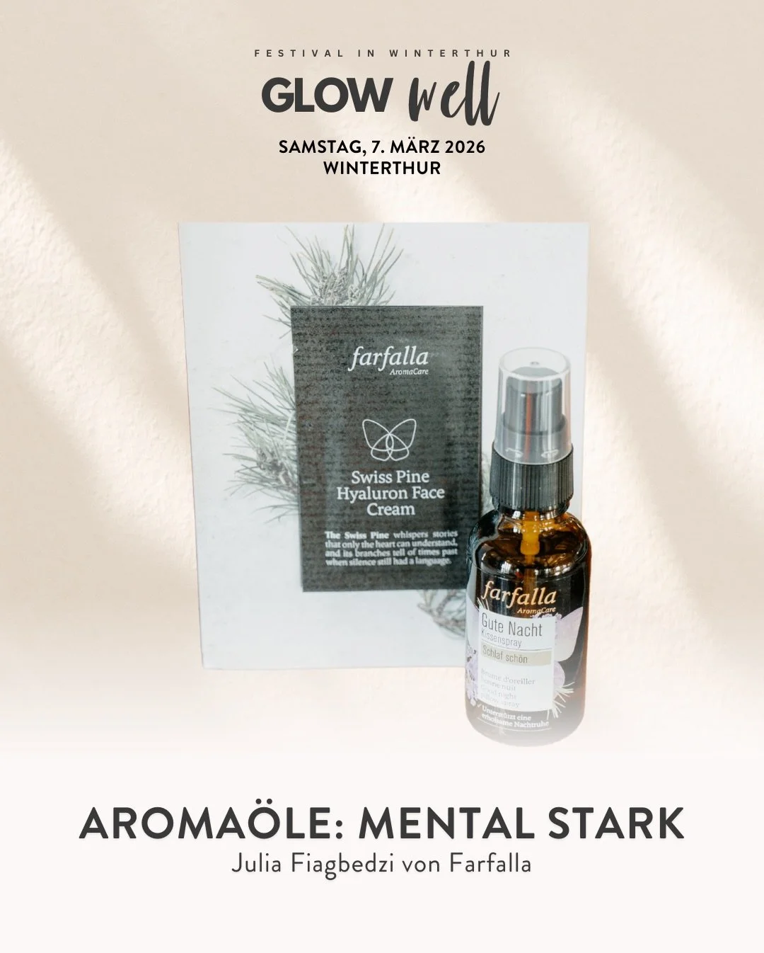 🌱 Mental stark mit Aroma&ouml;len
Workshop am Glow Well Festival mit @farfalla.aromacare

Erfahre mehr &uuml;ber die vielf&auml;ltigen Eigenschaften der &auml;therischen &Ouml;le und wie sie die Gesundheit beeinflussen k&ouml;nnen.

Aromatherapie ka