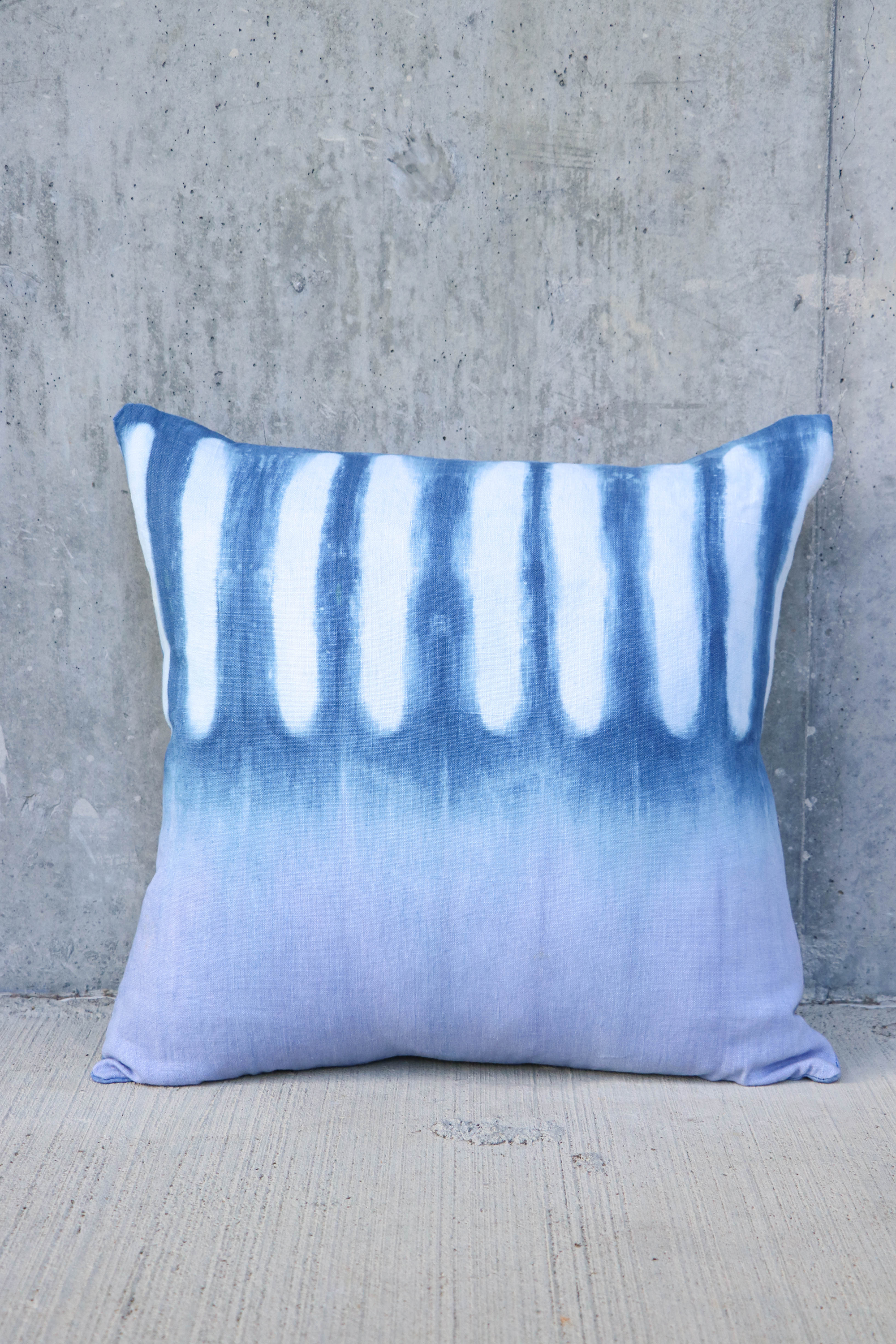 Hand-Dyed Ombré Shibori Pillow