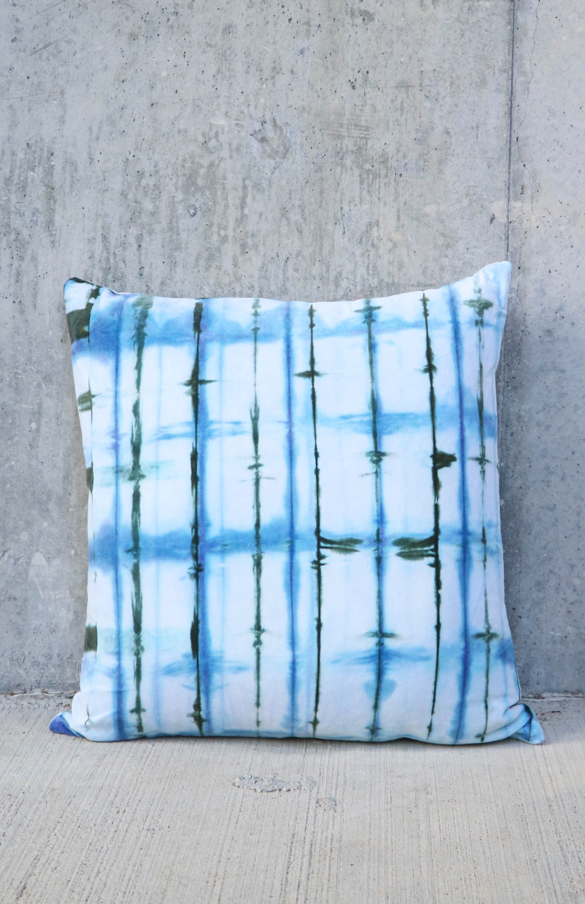 Hand-Dyed Shibori Pillow in Cotton Velvet