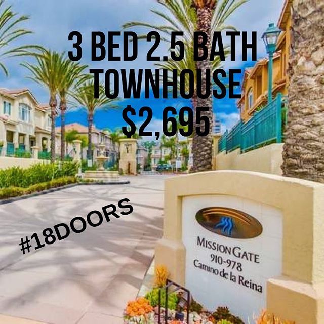 Mission Valley Take Over!  We have 2 Townhomes currently available in great communities with resort like amenities.  Check out 18DOORS.COM for the details!!! #sandiegopropertymanagement #18doors #propertymanagementsandiego #propertymanagementlife